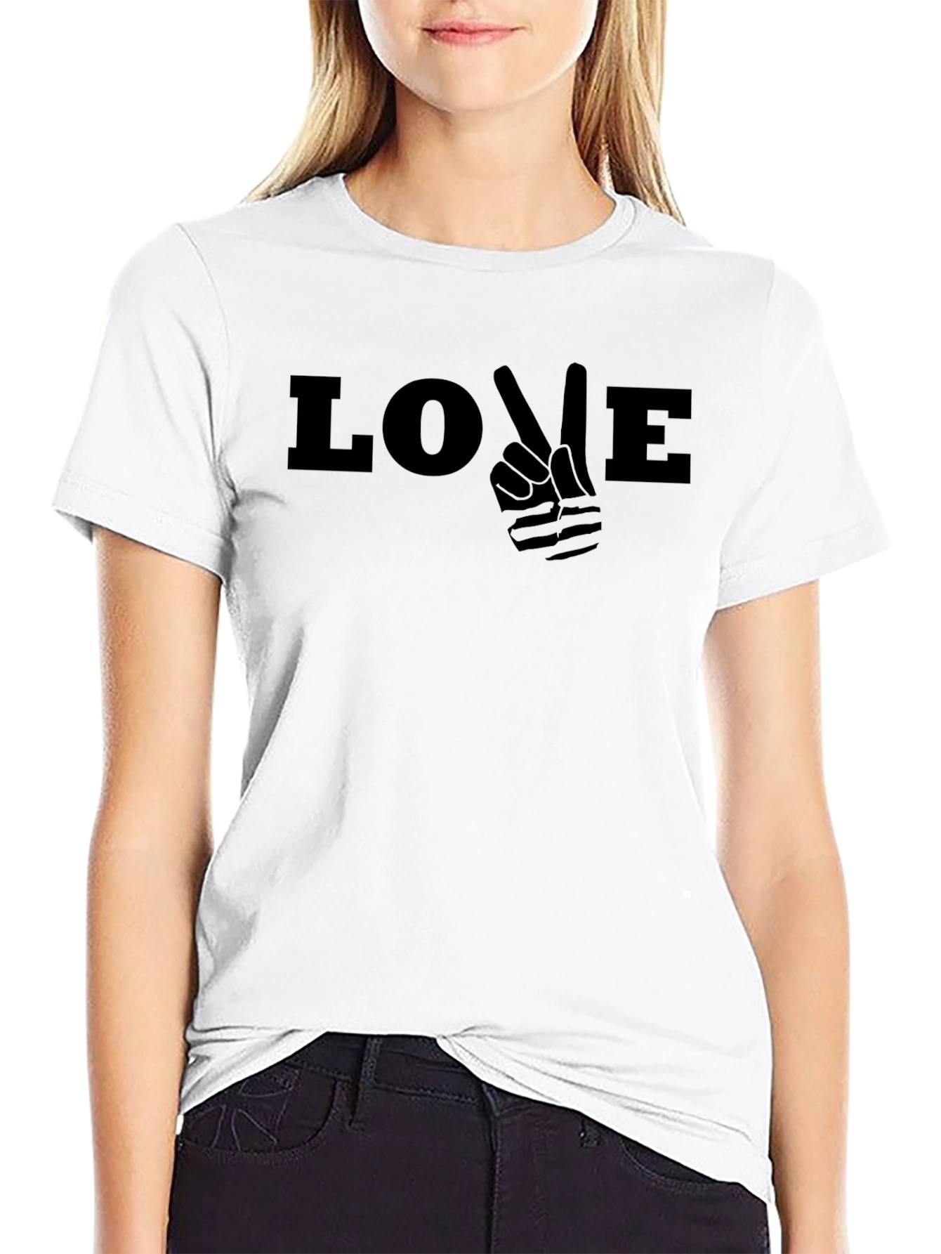 Love Peace Sign Graphic T-Shirt