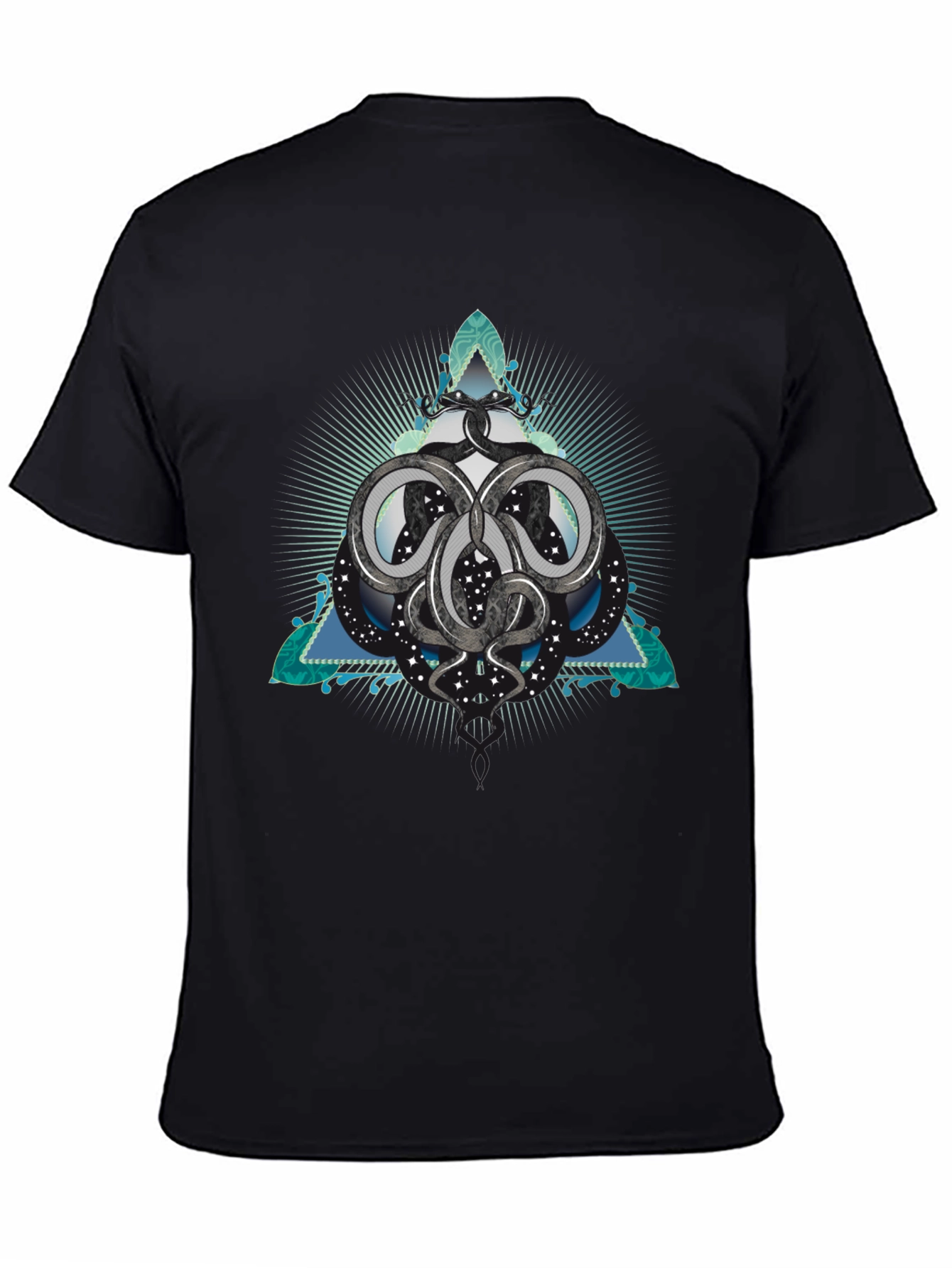 Serpent Triangle Graphic Black Tee