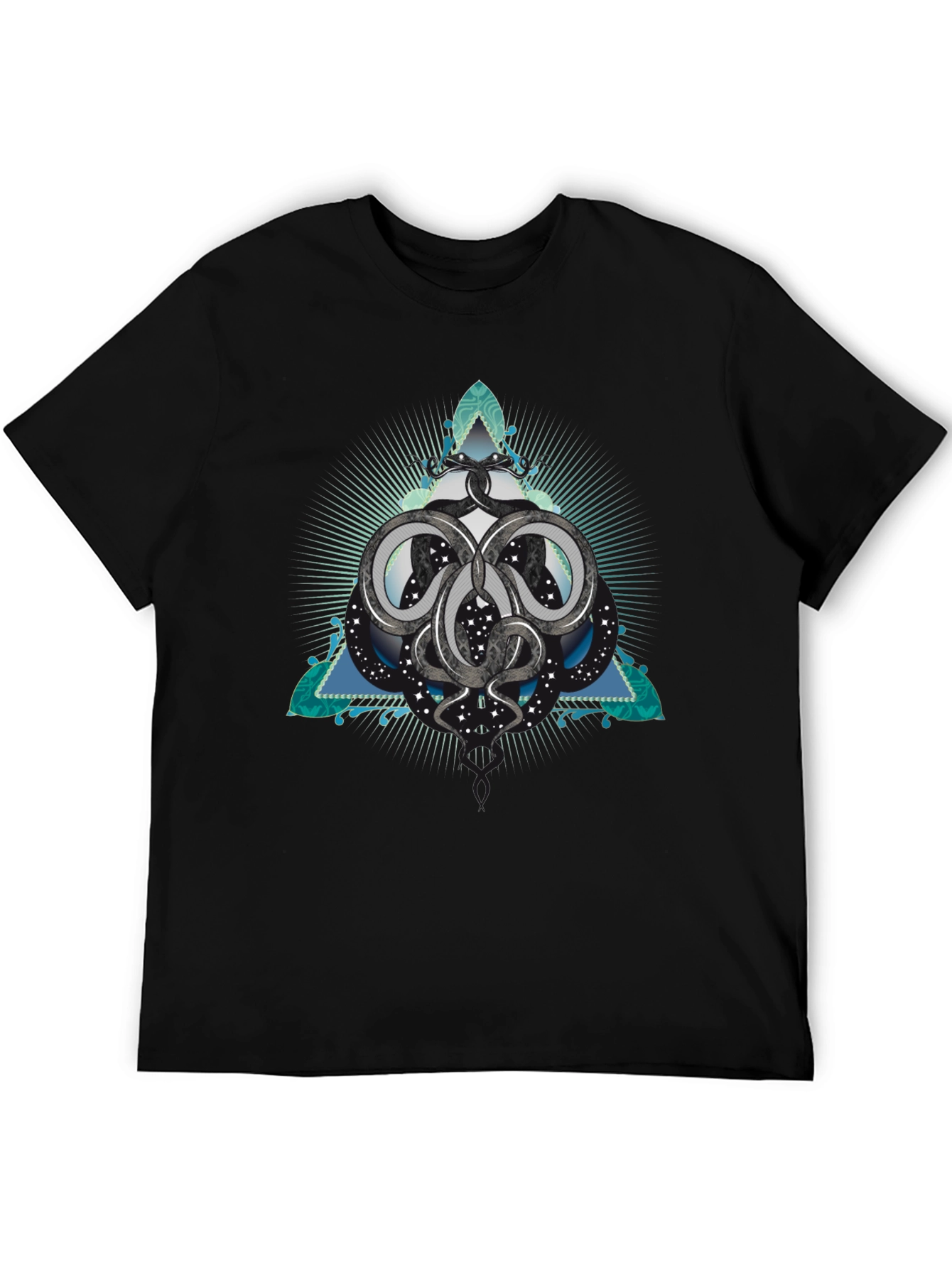 Serpent Triangle Graphic Black Tee