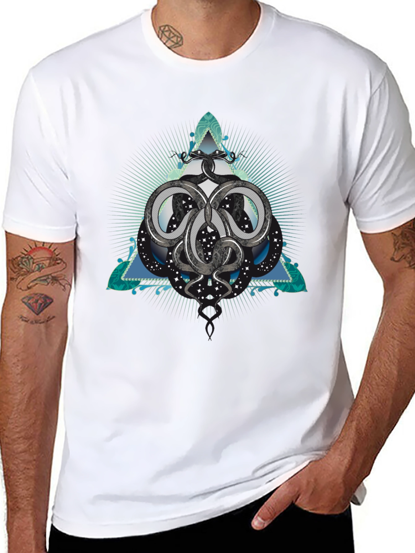 Serpent Triangle Graphic Black Tee