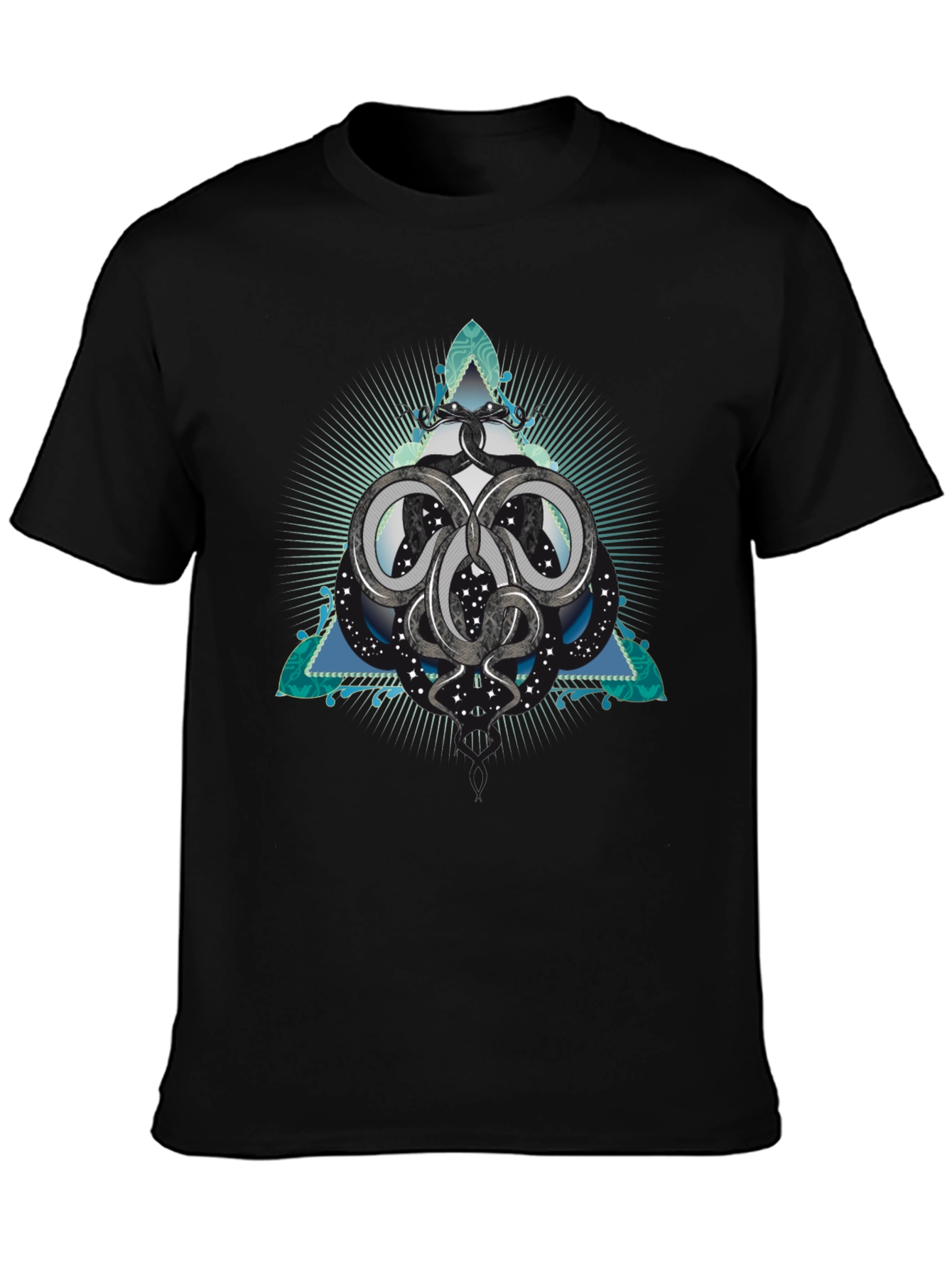 Serpent Triangle Graphic Black Tee