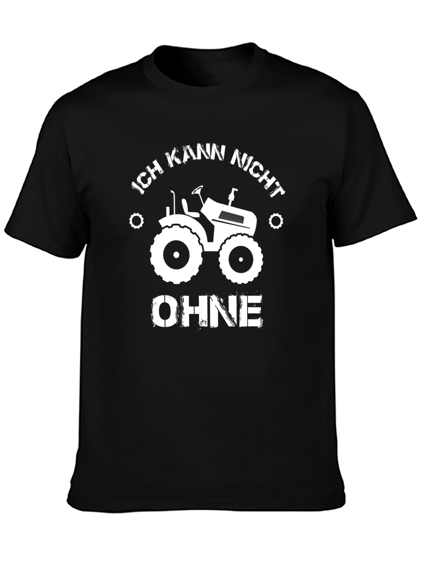 Mens Black Tractor Graphic T-Shirt