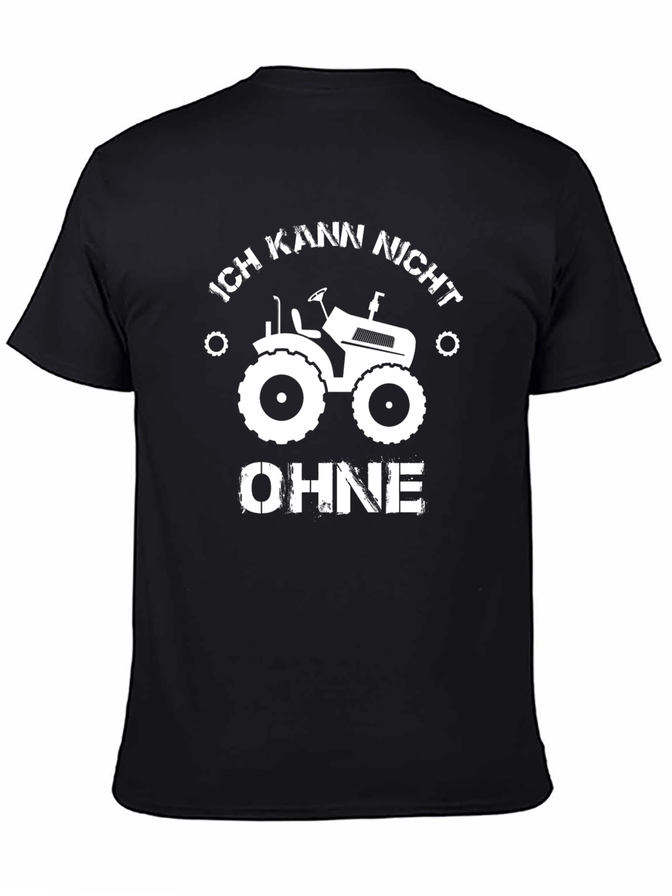 Mens Black Tractor Graphic T-Shirt