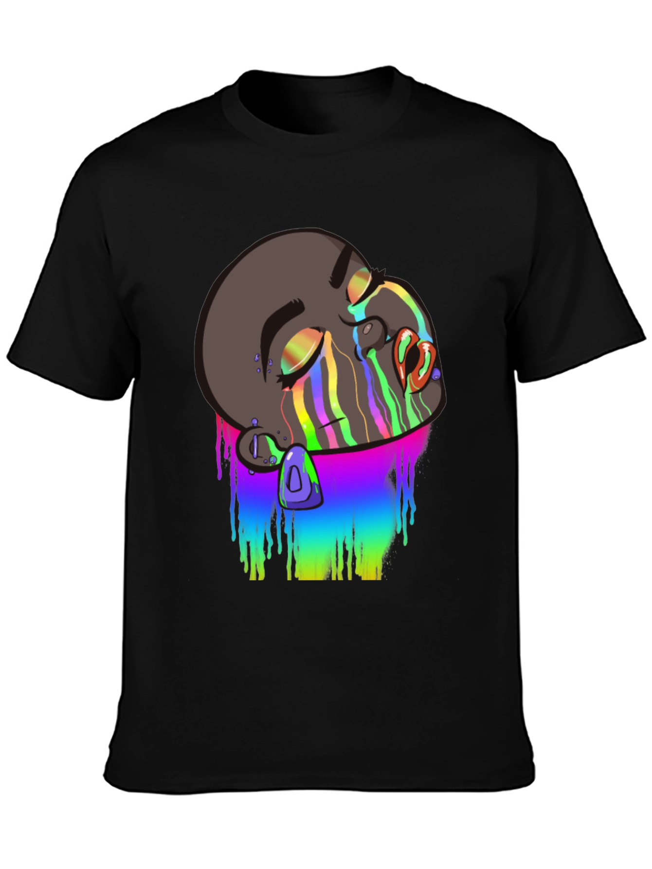 Melting Rainbow Drip Graphic T-Shirt