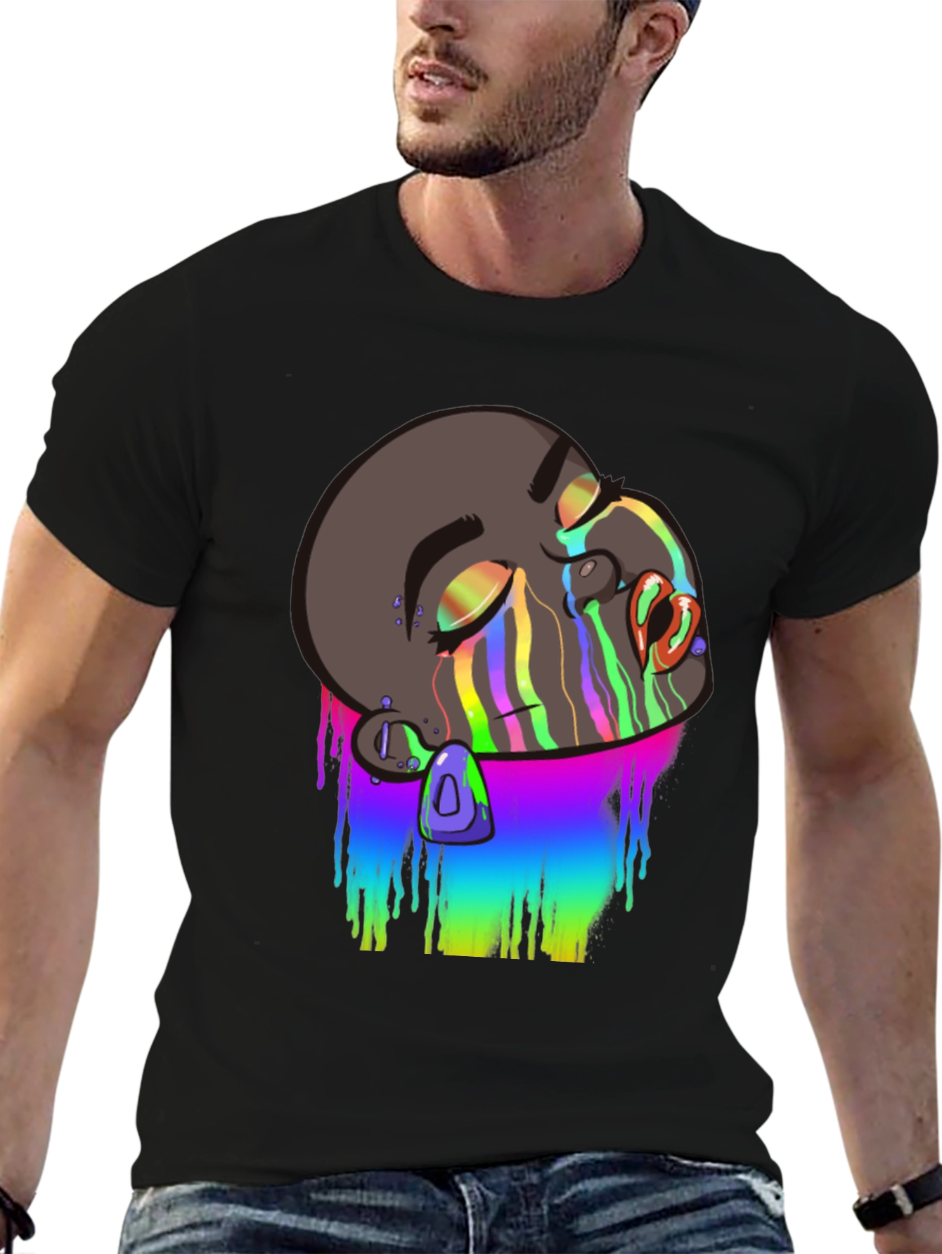 Melting Rainbow Drip Graphic T-Shirt