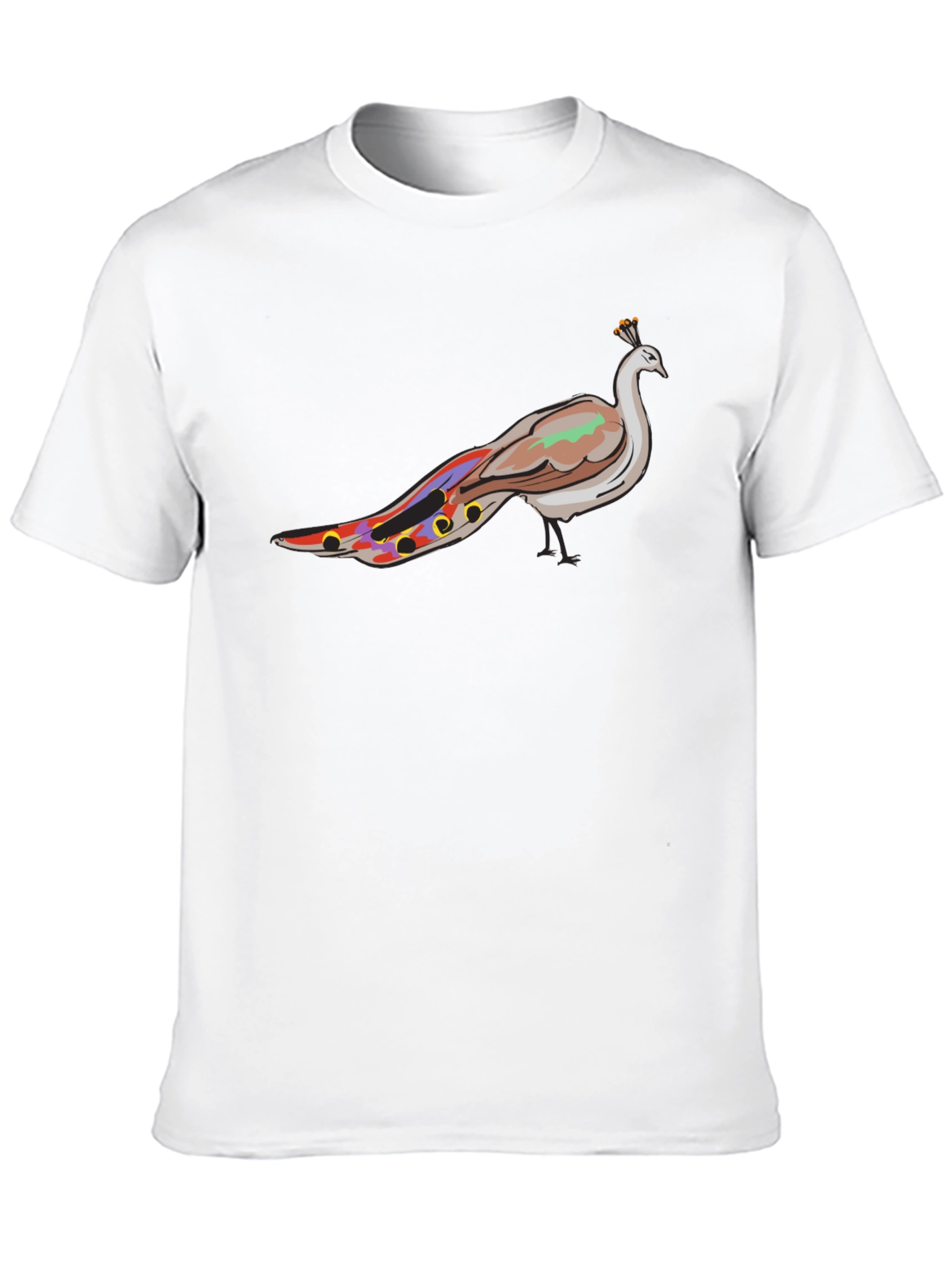 Mens Black Peacock Graphic Tee