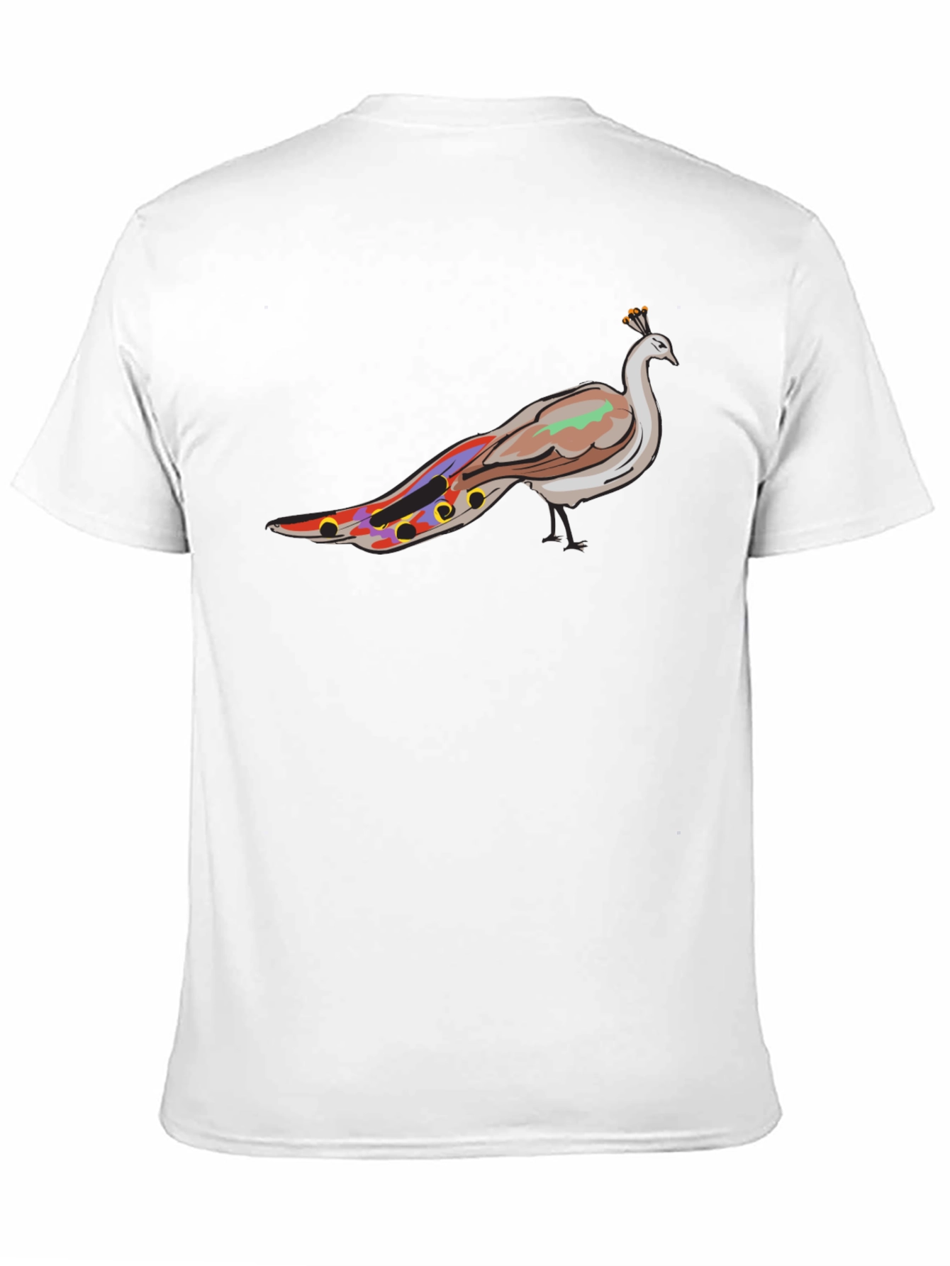 Mens Black Peacock Graphic Tee