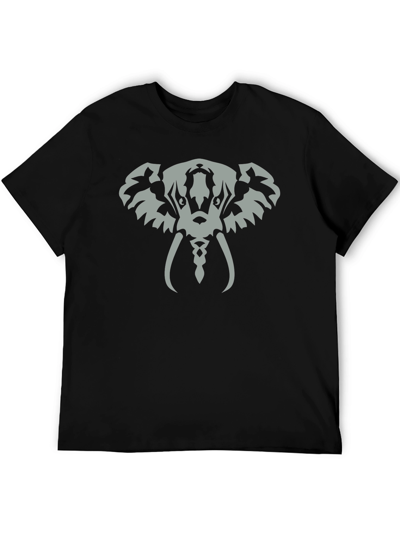 Elephant Graphic Tee - Black Cotton T-Shirt