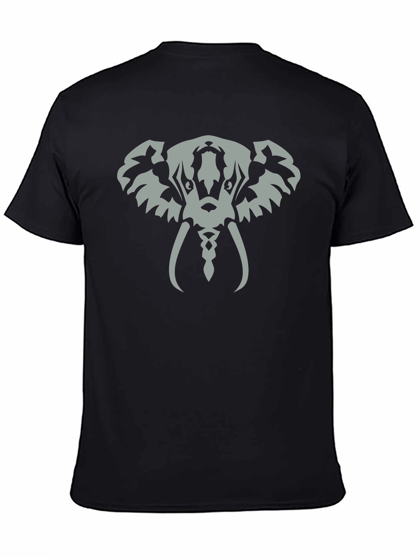 Elephant Graphic Tee - Black Cotton T-Shirt