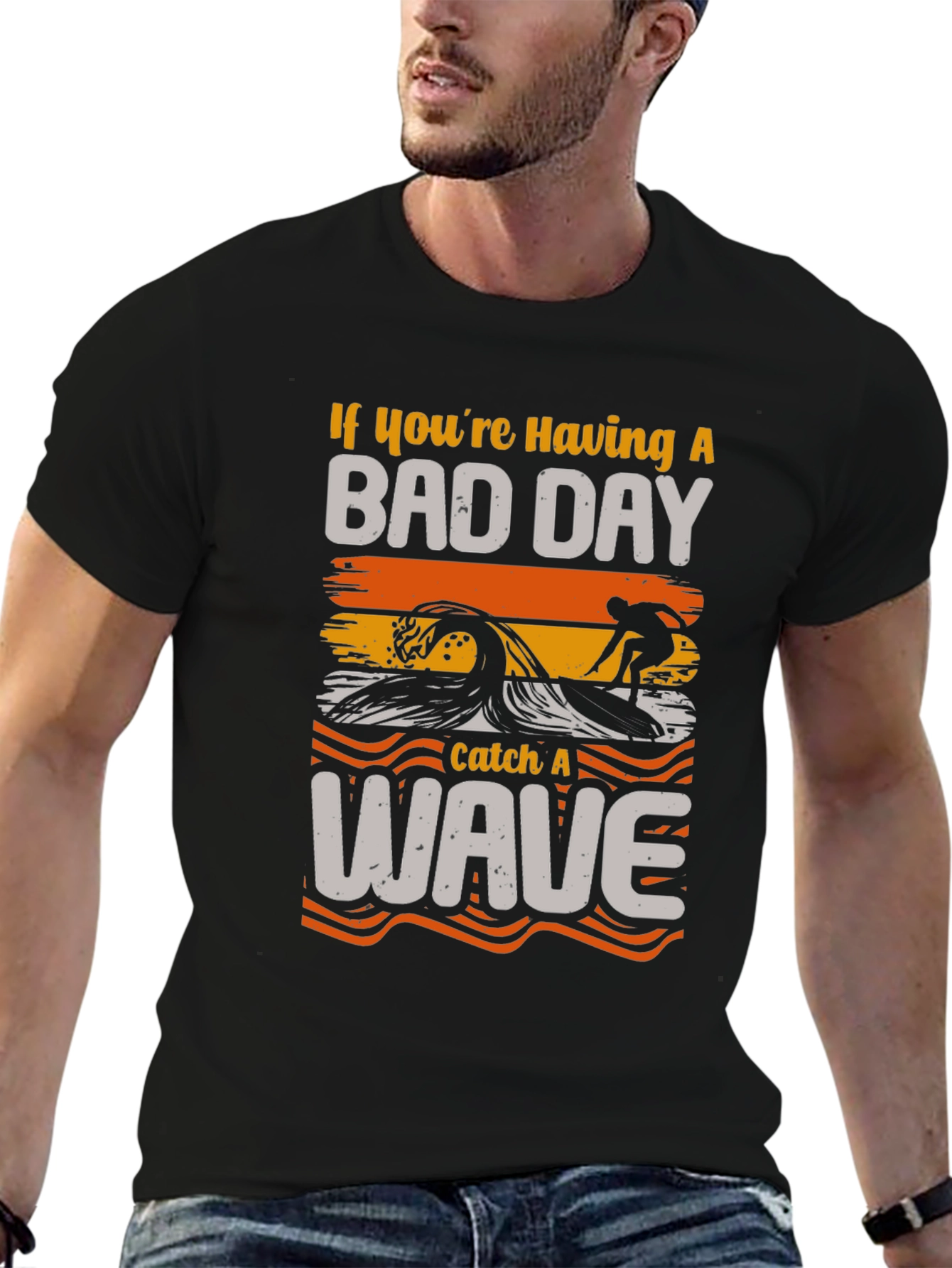 Bad Day Wave Surfer Graphic T-Shirt