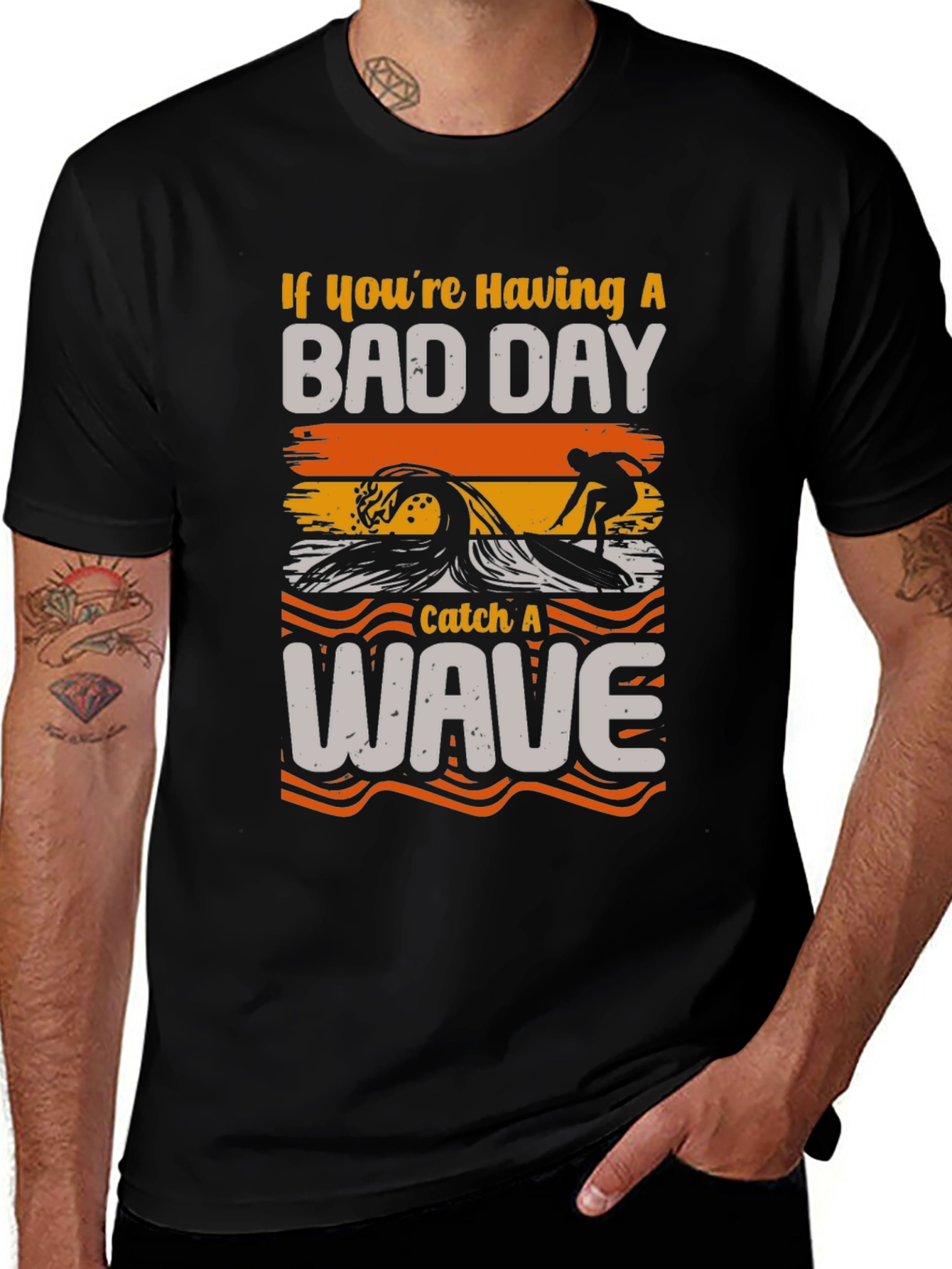 Bad Day Wave Surfer Graphic T-Shirt