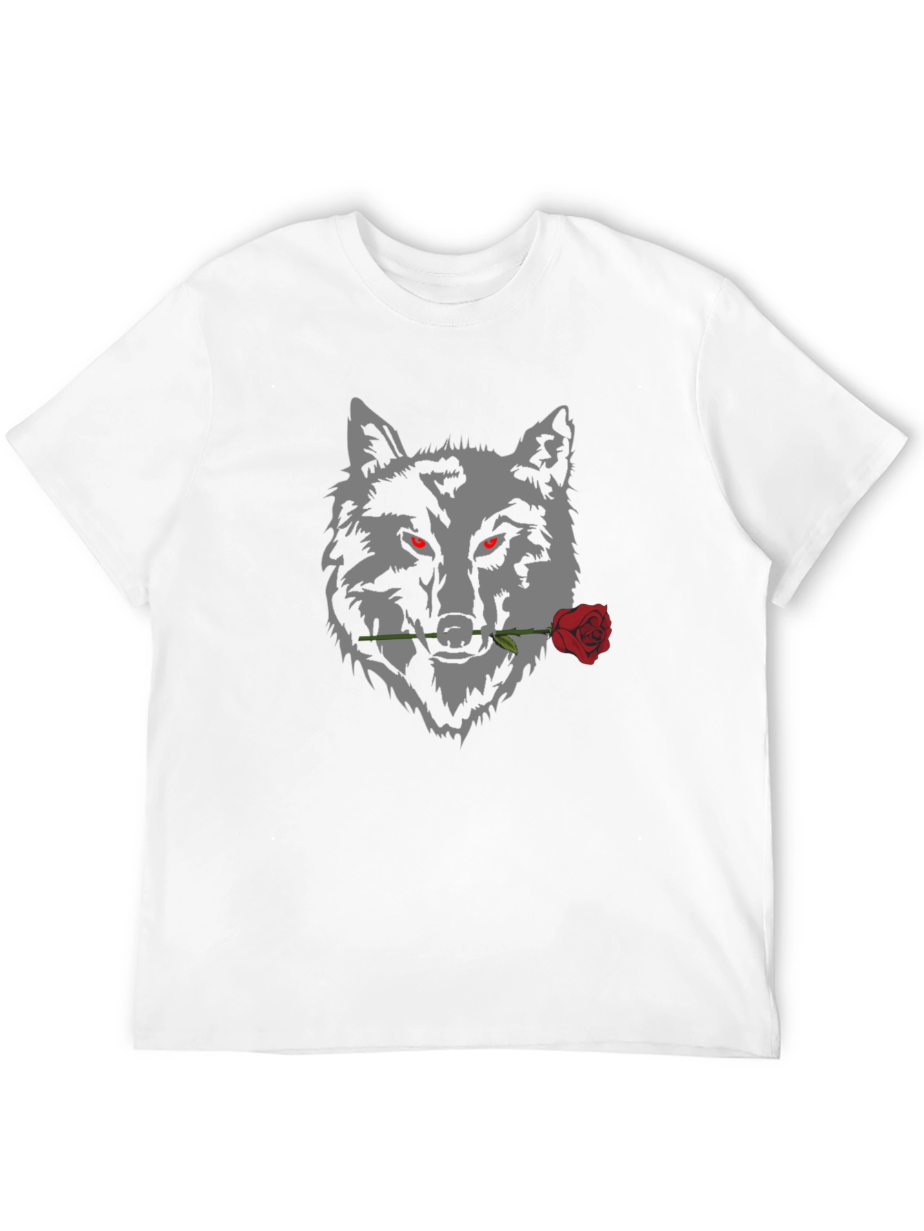 Wolf and Rose Graphic Tee - Mens Black T-Shirt