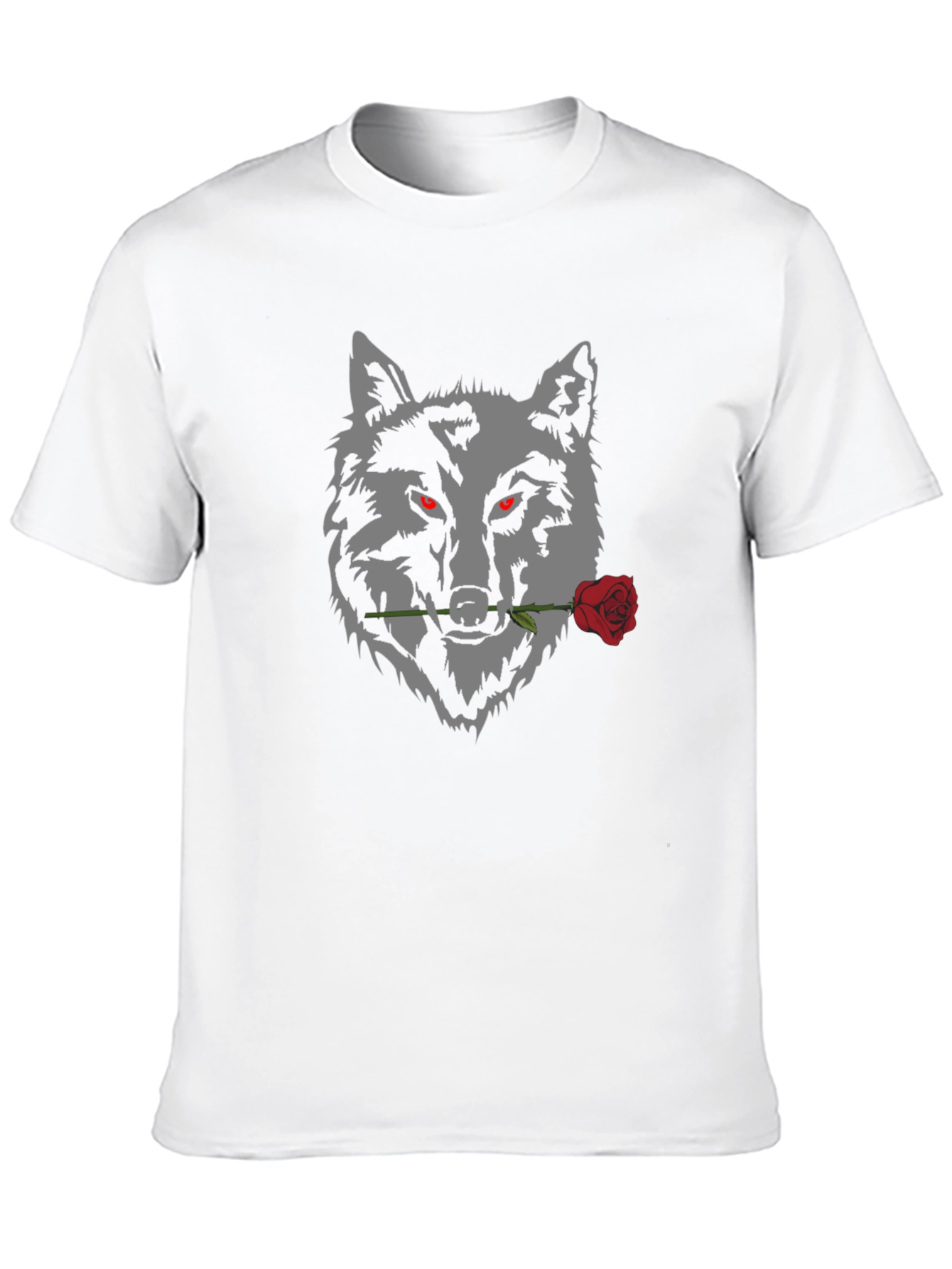 Wolf and Rose Graphic Tee - Mens Black T-Shirt