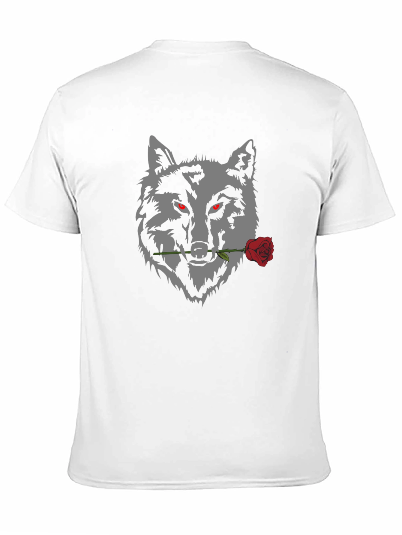Wolf and Rose Graphic Tee - Mens Black T-Shirt
