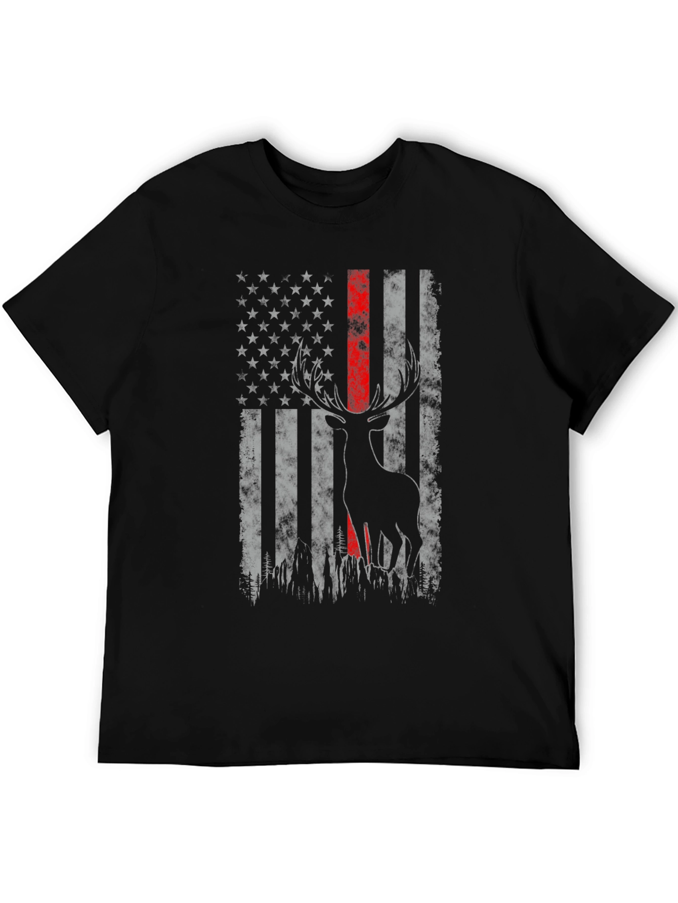 Deer American Flag Graphic T-Shirt