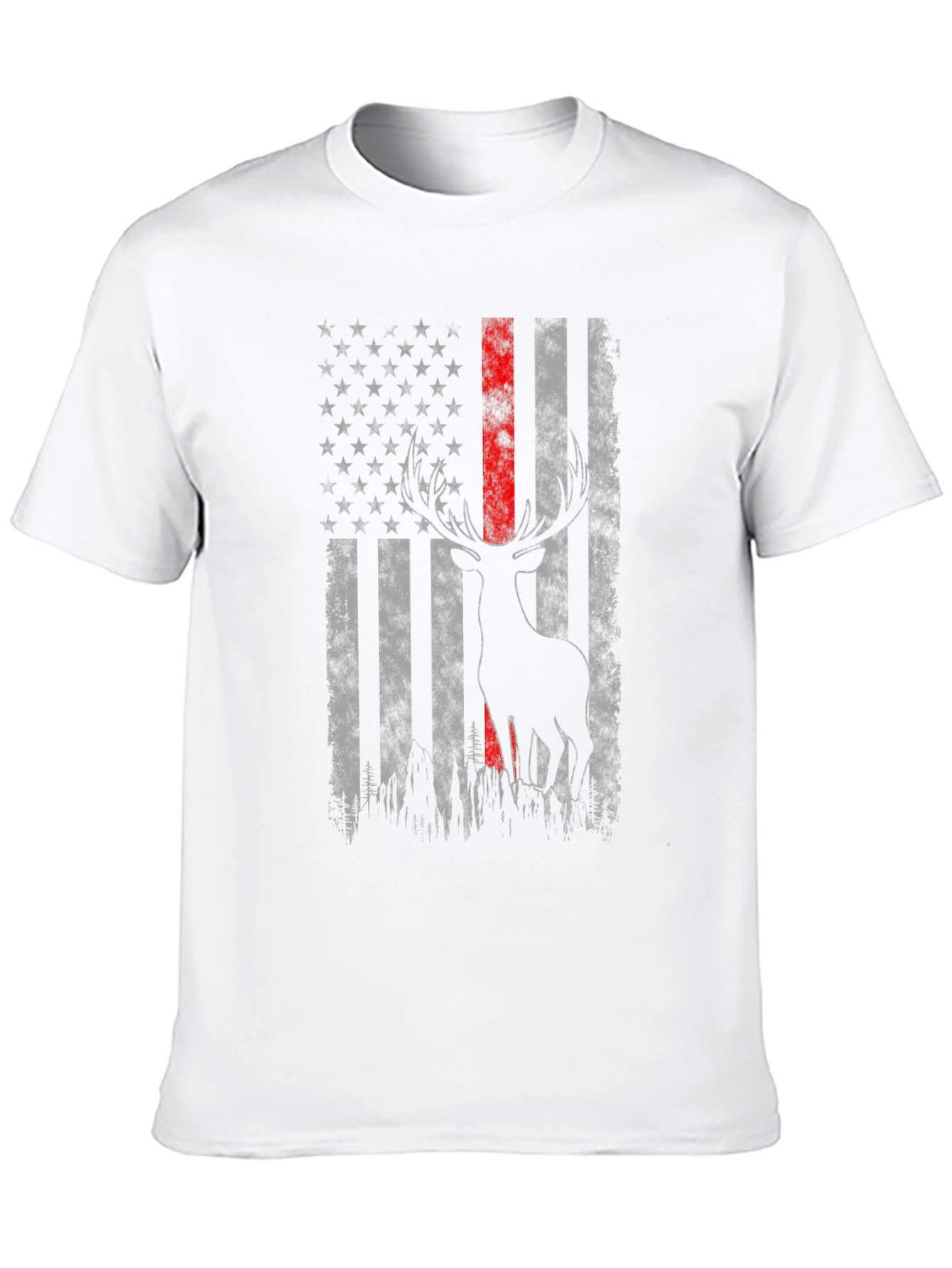 Deer American Flag Graphic T-Shirt