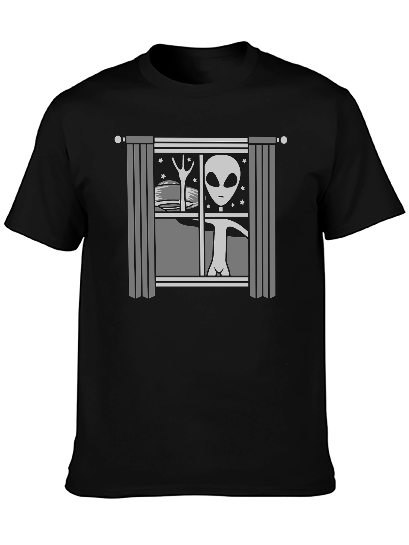 Alien Window T-Shirt -  Cosmic Intruder Design