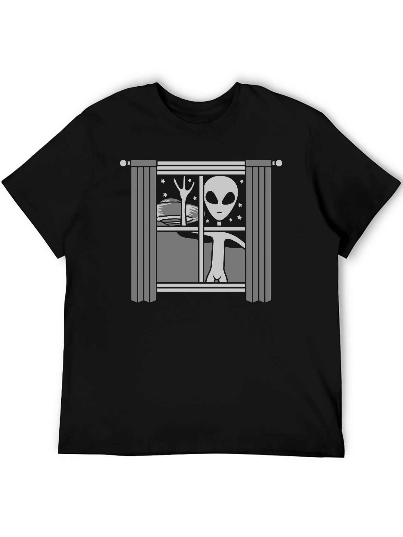 Alien Window T-Shirt -  Cosmic Intruder Design
