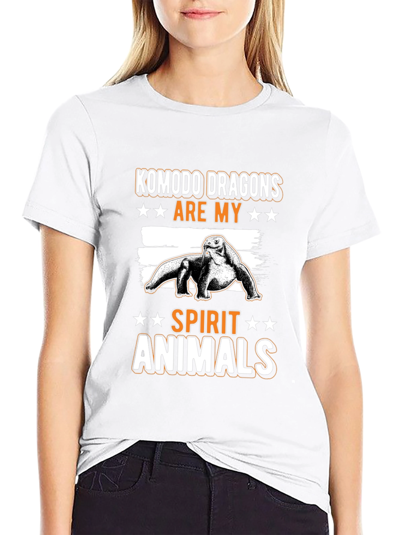 Komodo Dragon Spirit Animal Graphic Tee - Black