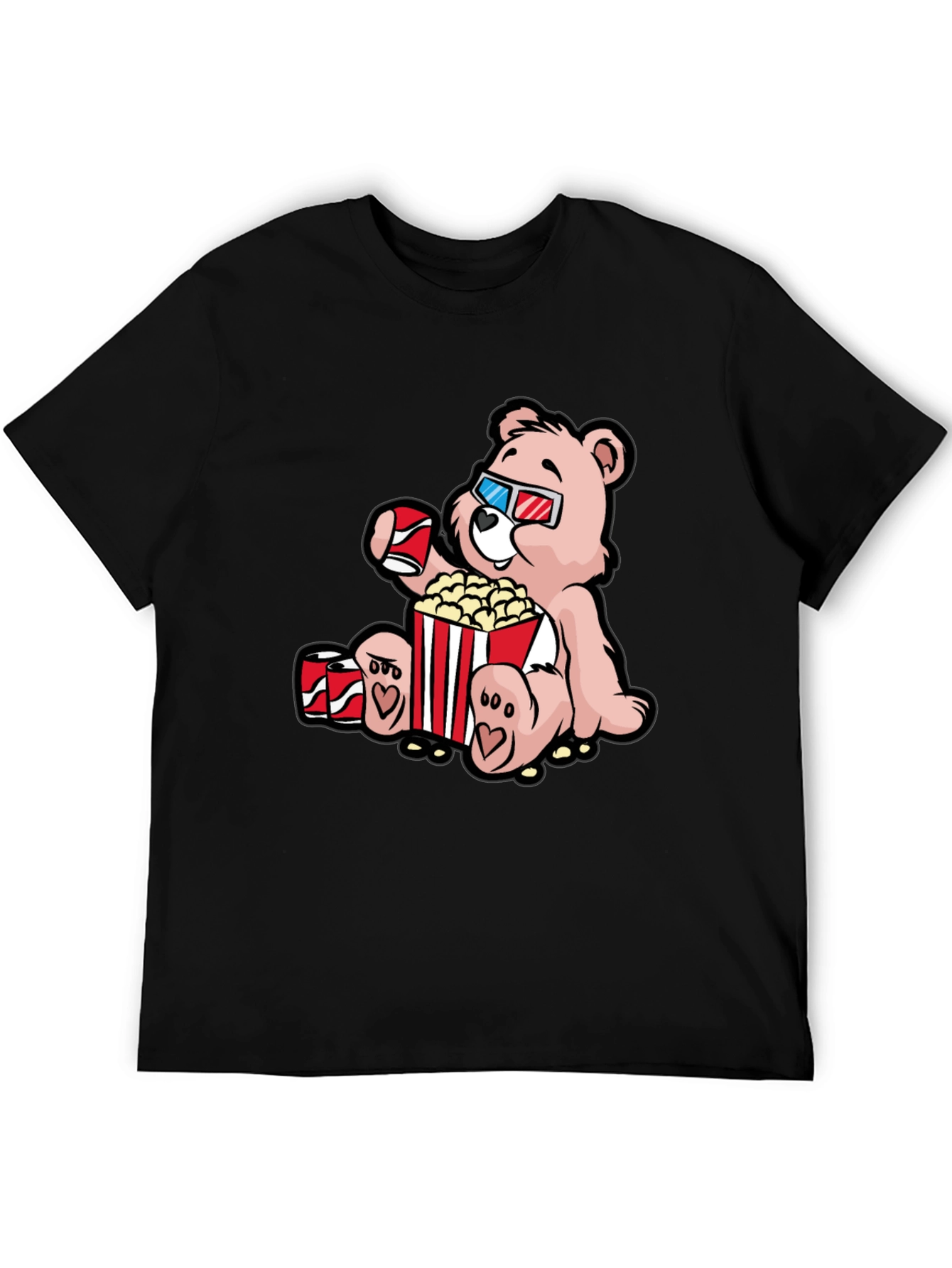 Movie Time Bear Graphic T-Shirt