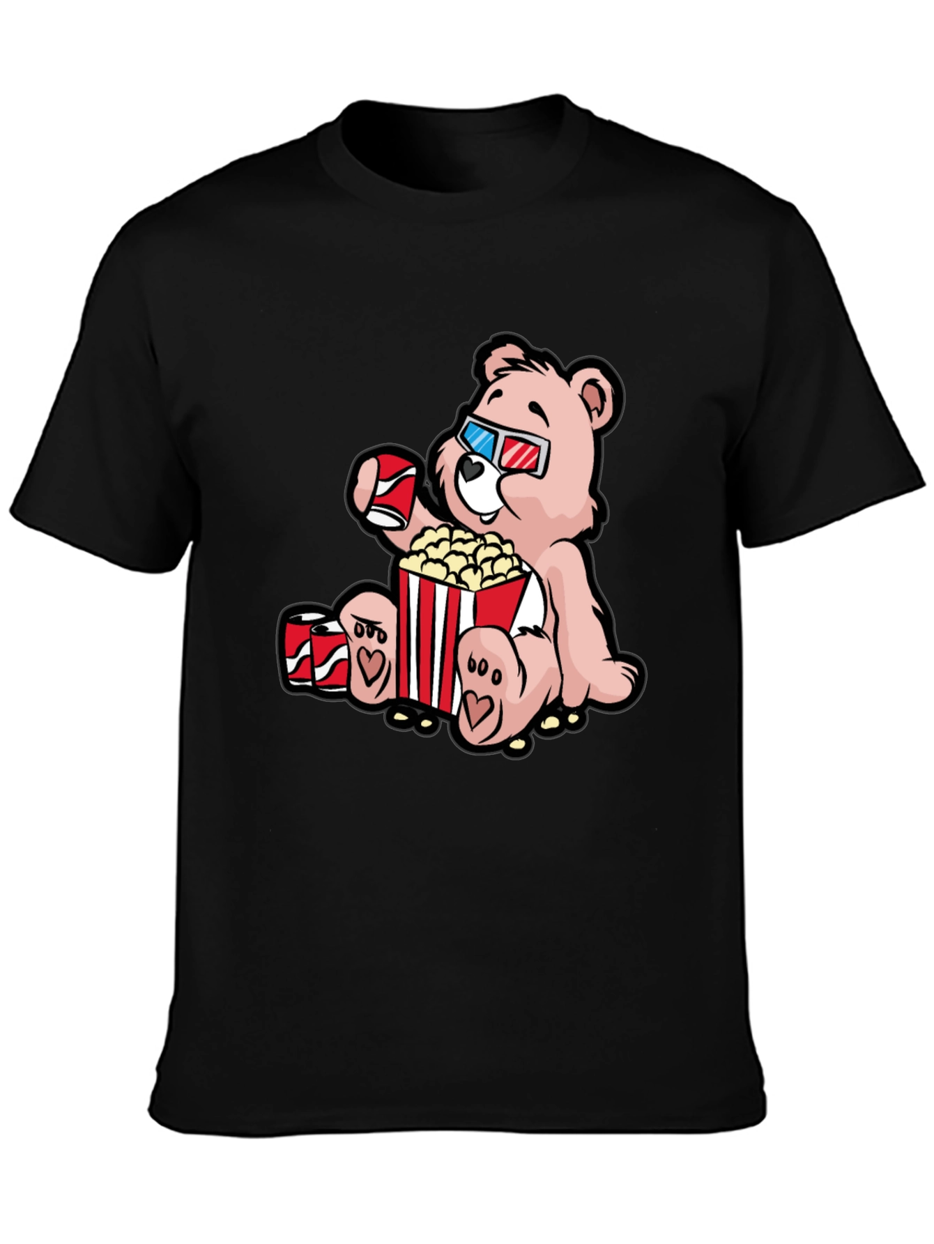 Movie Time Bear Graphic T-Shirt