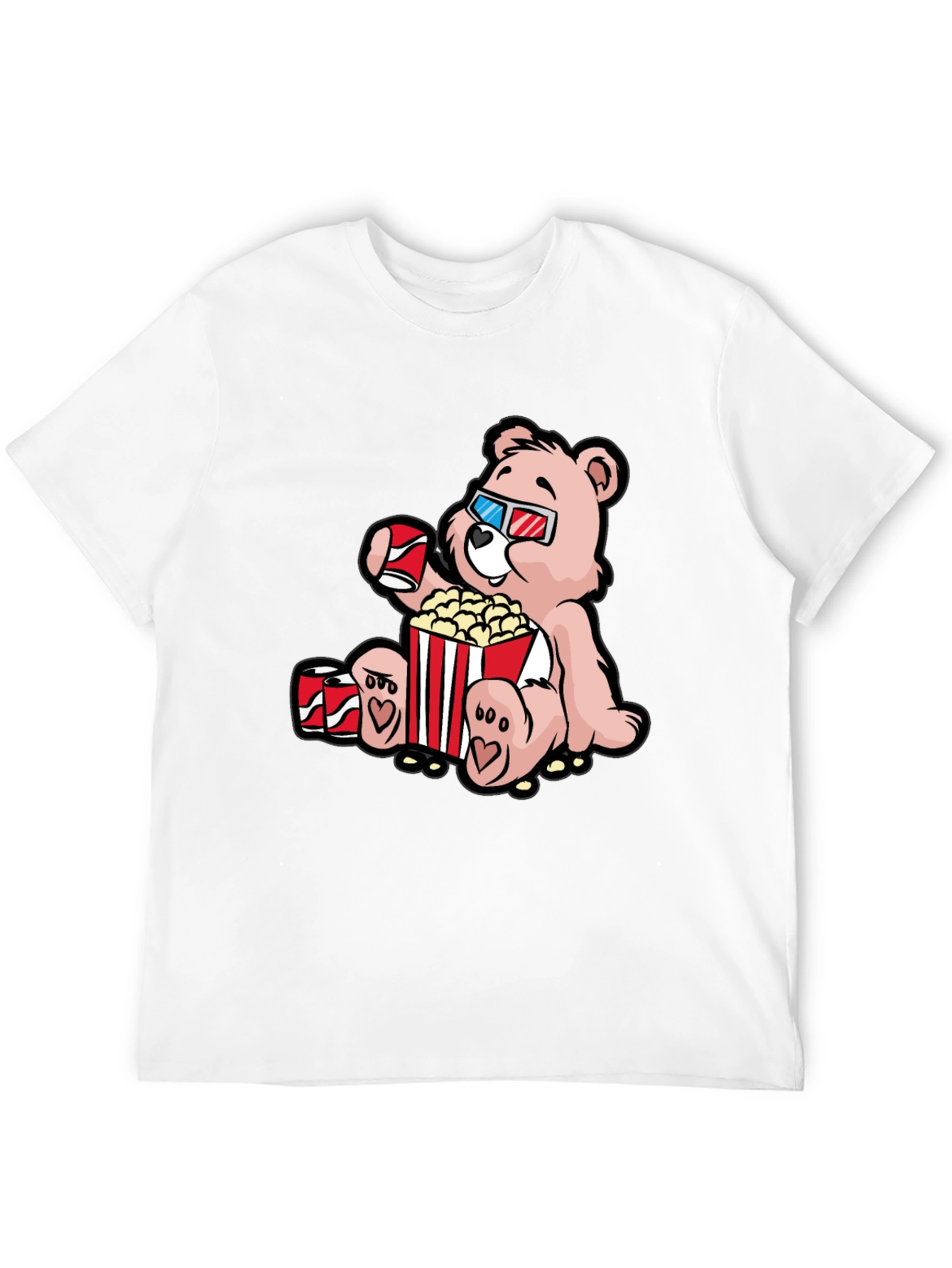 Movie Time Bear Graphic T-Shirt