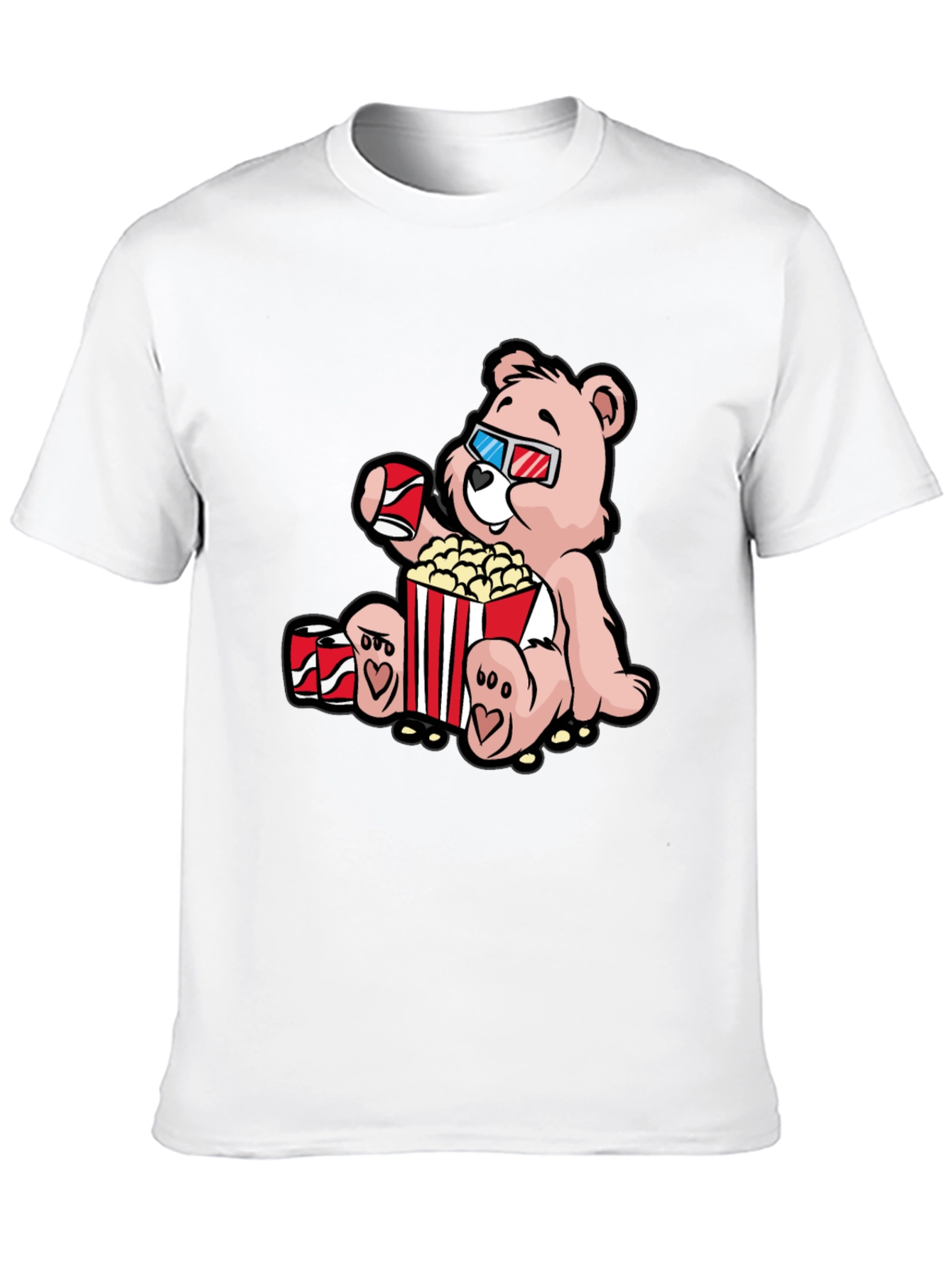 Movie Time Bear Graphic T-Shirt