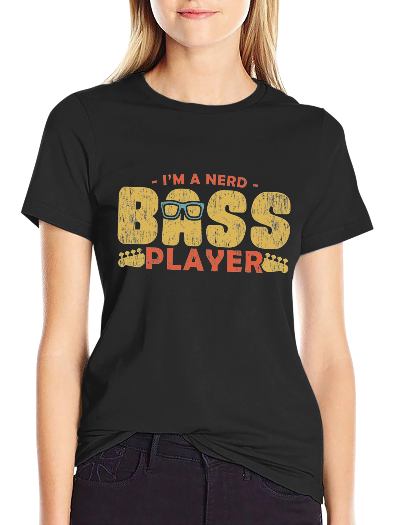 Nerd Bass Player Graphic T-Shirt - Unisex