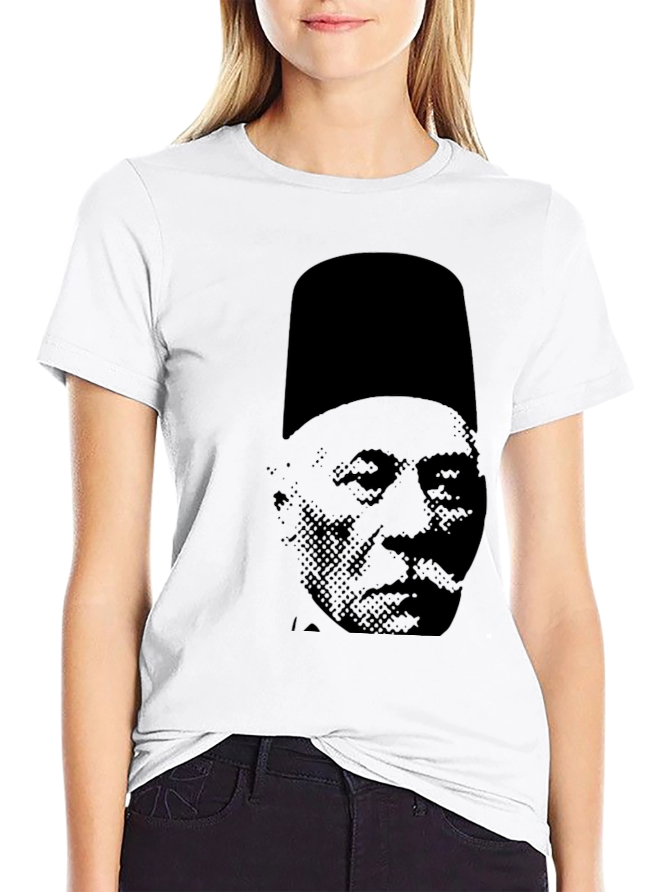 Black T-Shirt with Fez Graphic