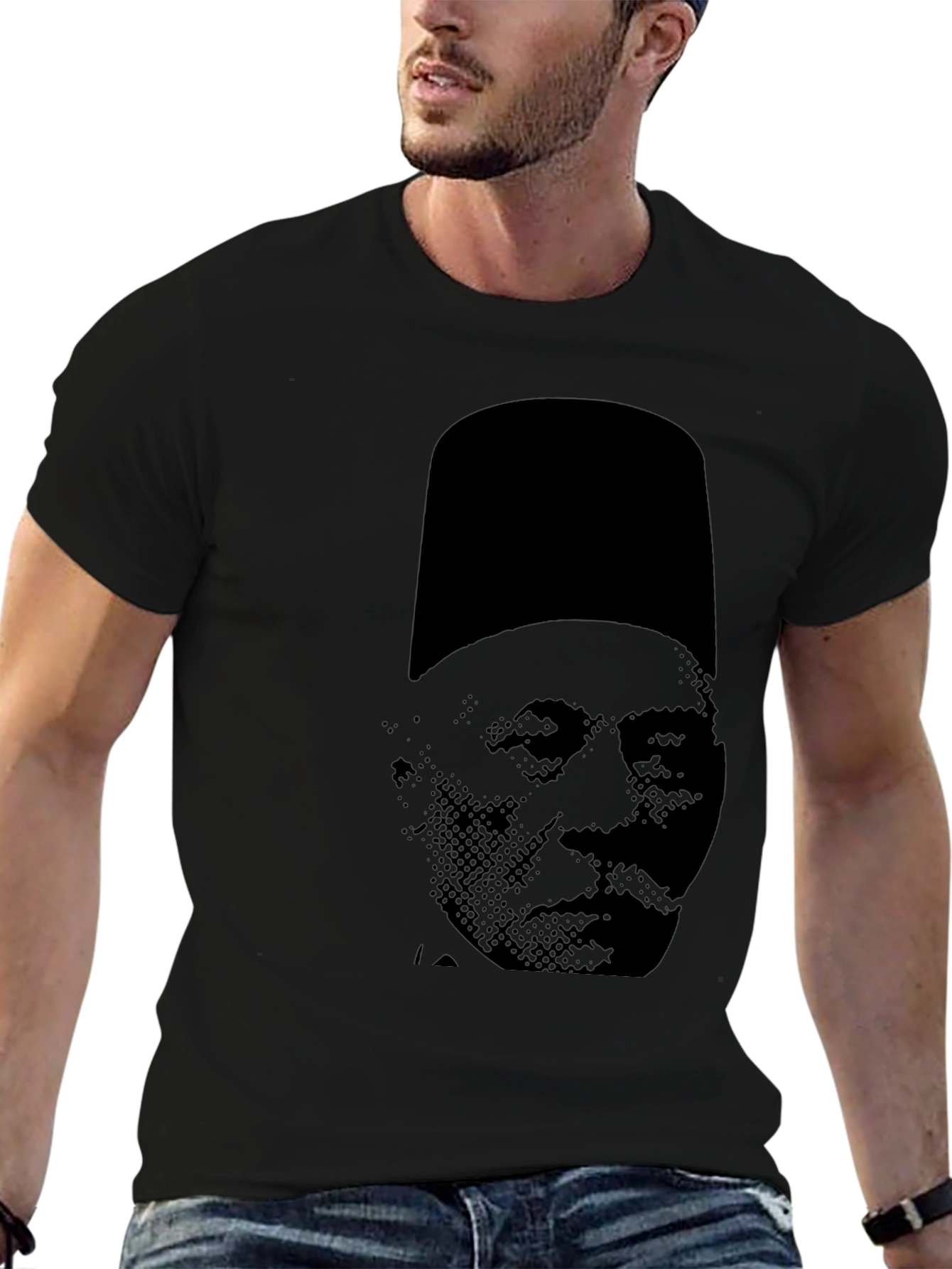 Black T-Shirt with Fez Graphic