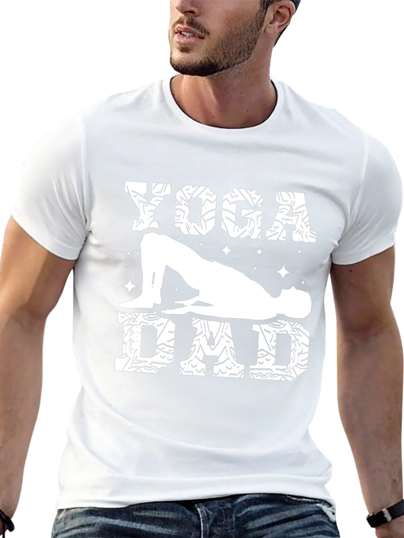 Yoga Dad Graphic Tee - Black Cotton Shirt
