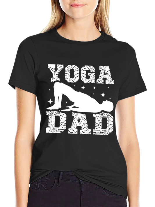 Yoga Dad Graphic Tee - Black Cotton Shirt
