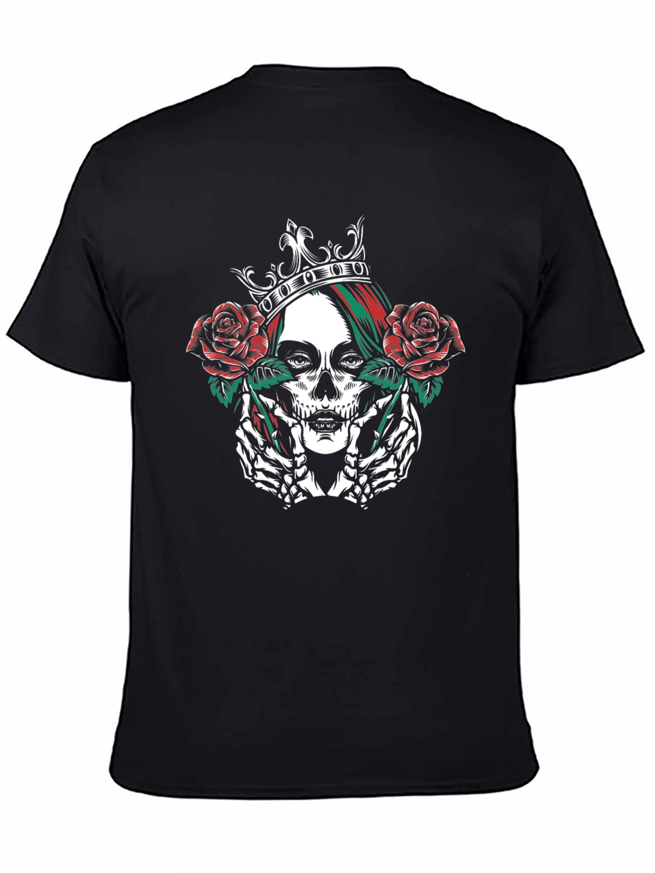 Skull Queen Rose Crown T-Shirt - Gothic Graphic Tee