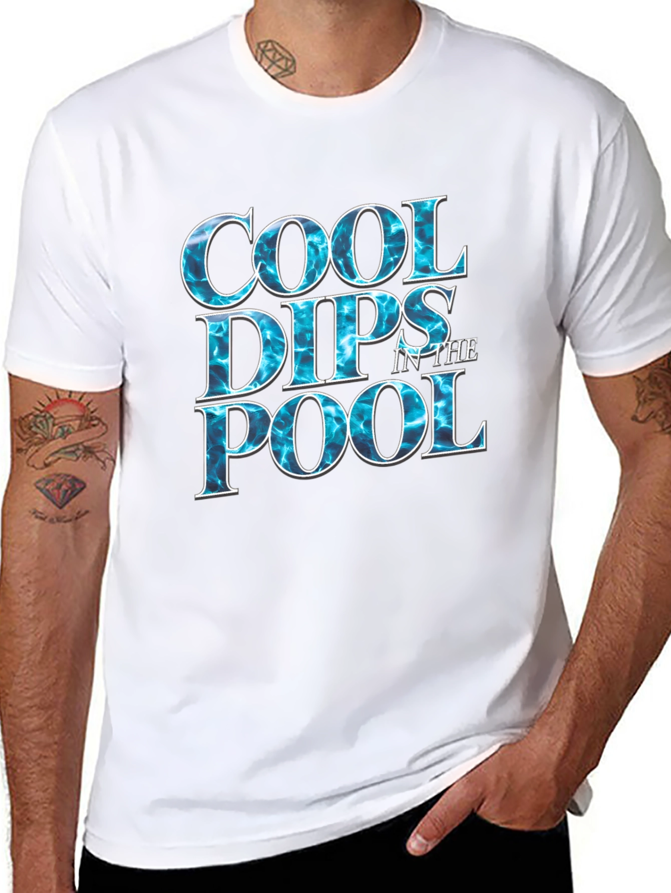 Cool Dips in the Pool Black Graphic T-Shirt