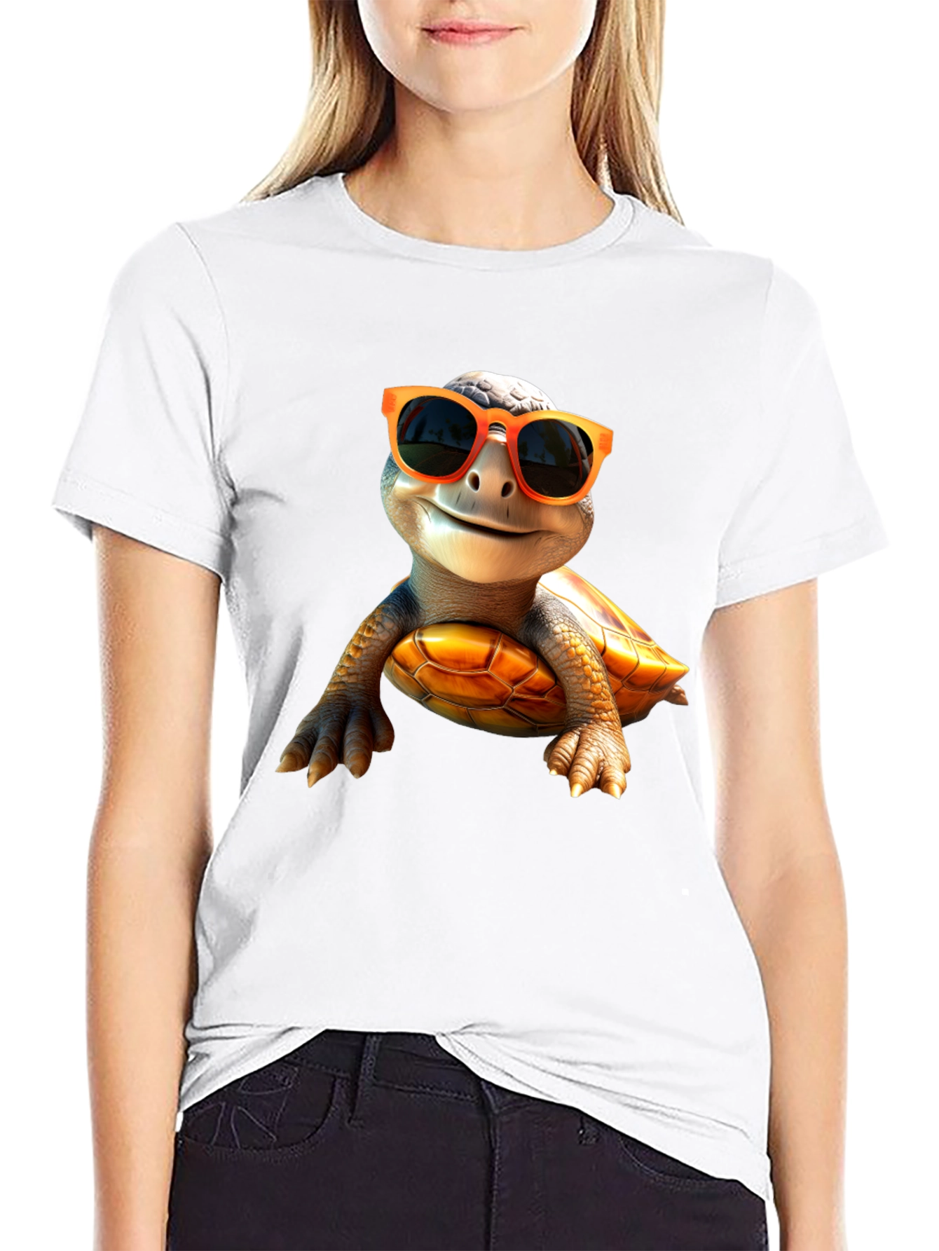 Cool Turtle Graphic Tee - Black Cotton Shirt