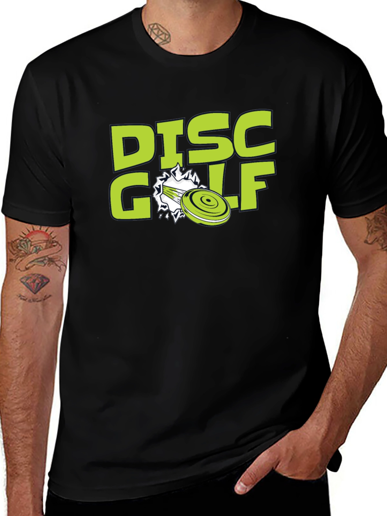Disc Golf Graphic Tee - Black Cotton Blend Shirt