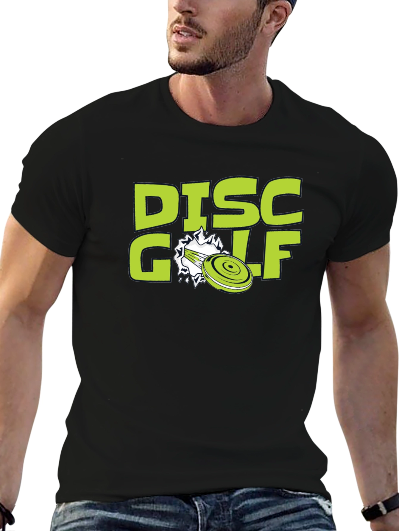 Disc Golf Graphic Tee - Black Cotton Blend Shirt