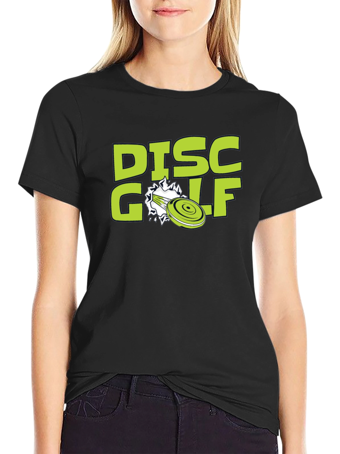 Disc Golf Graphic Tee - Black Cotton Blend Shirt