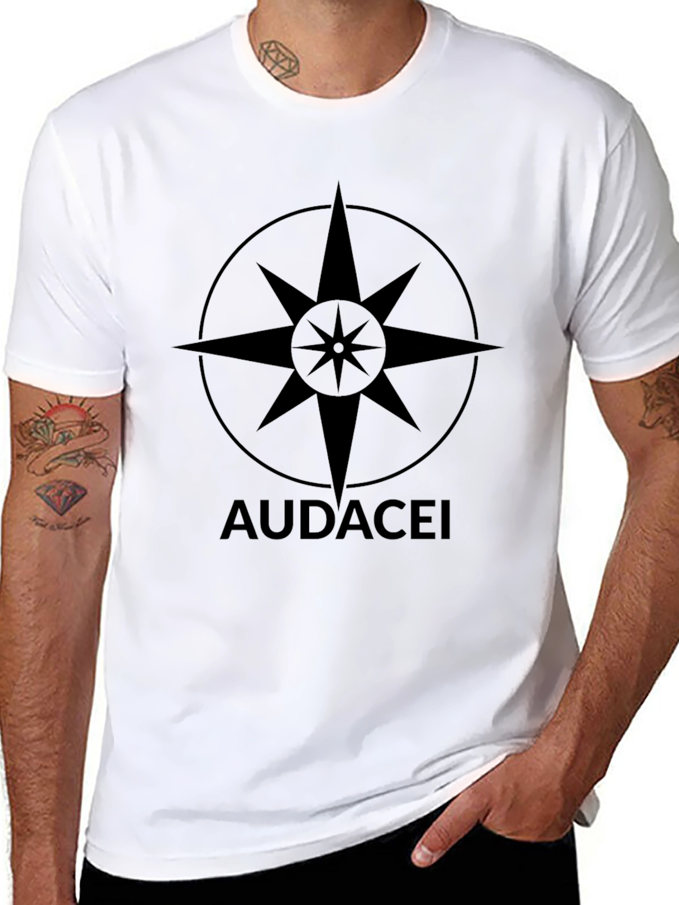 Audacei Compass Graphic Black T-Shirt