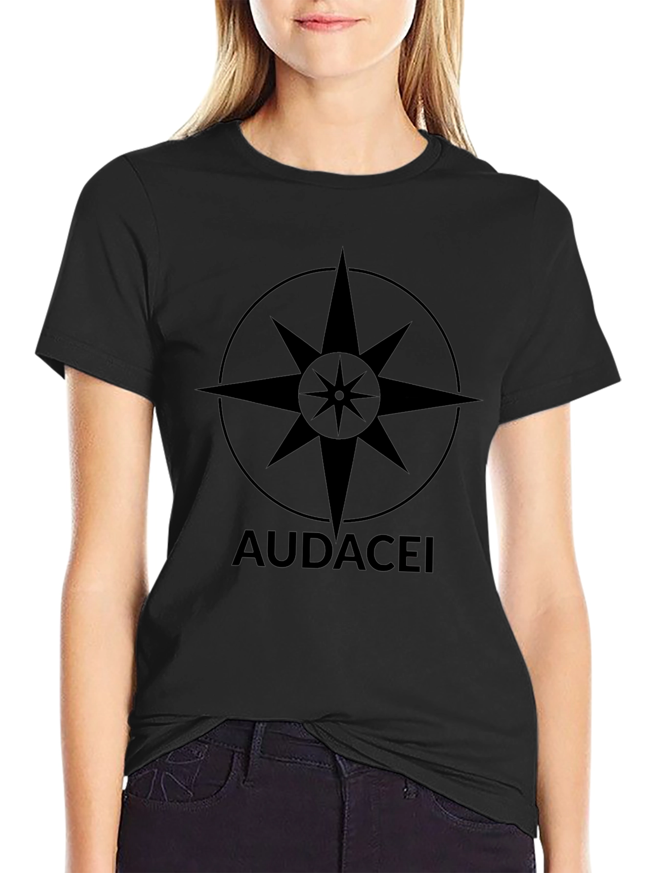 Audacei Compass Graphic Black T-Shirt