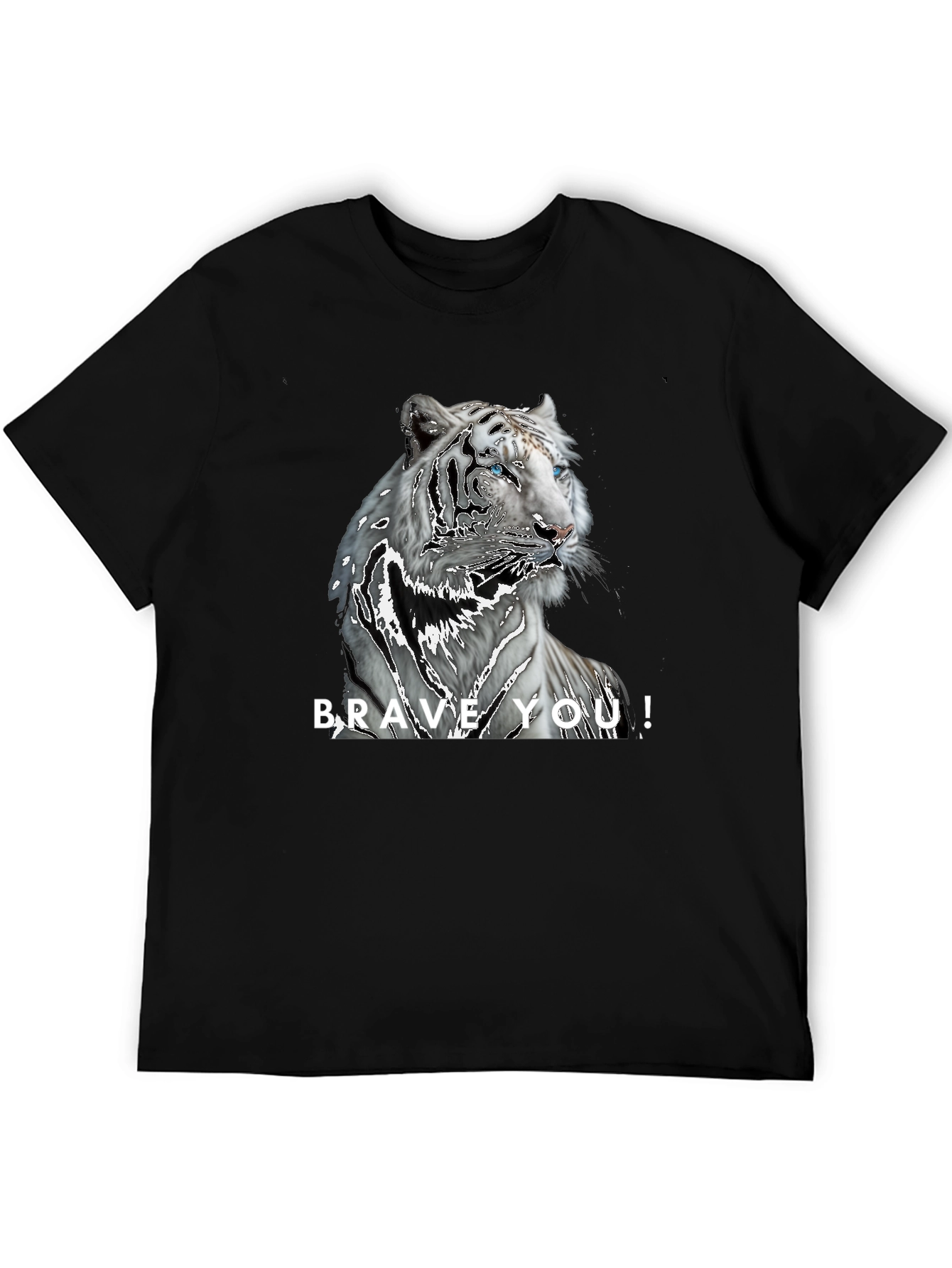 Brave You! Tiger Graphic Black T-Shirt
