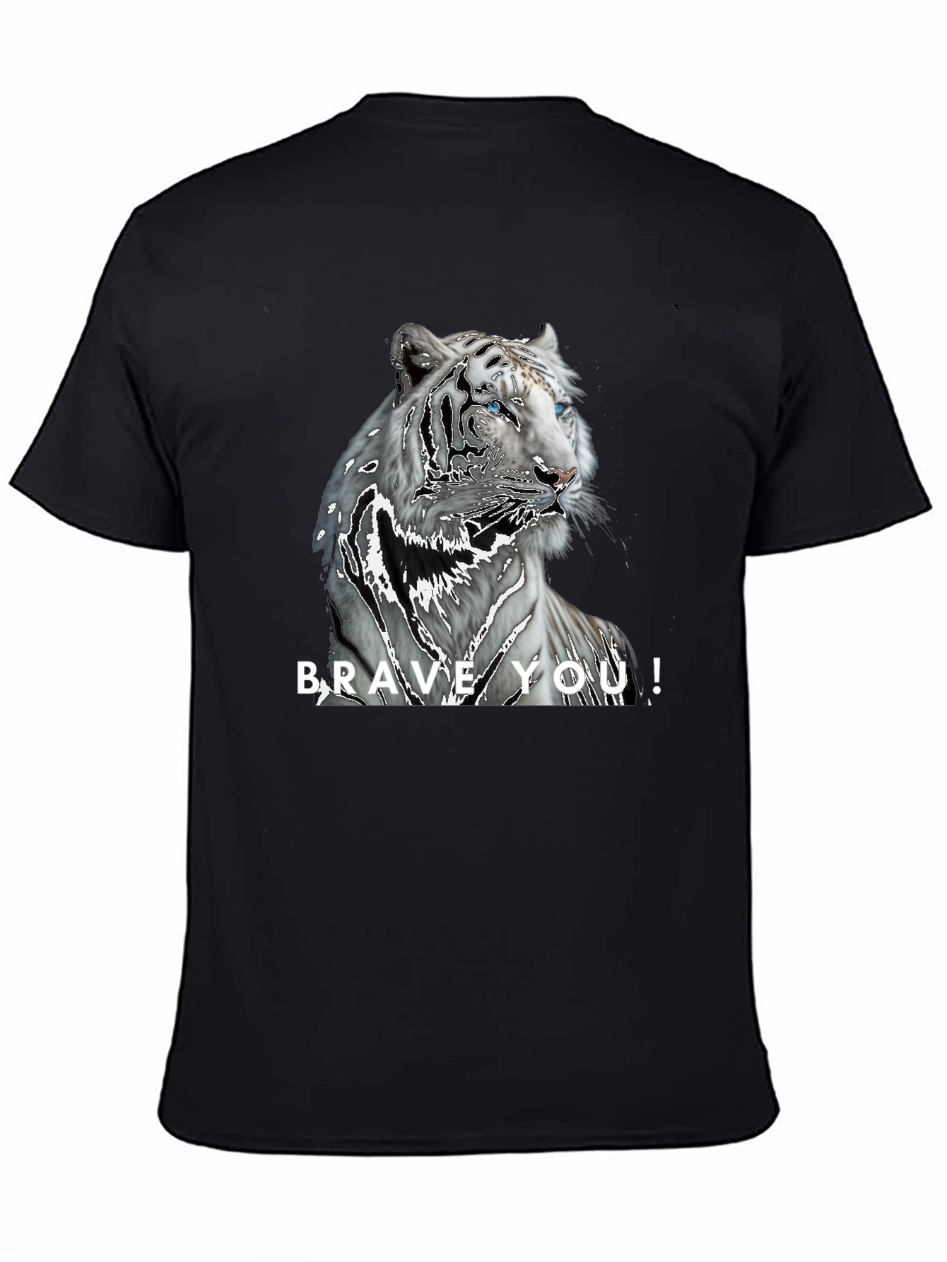 Brave You! Tiger Graphic Black T-Shirt