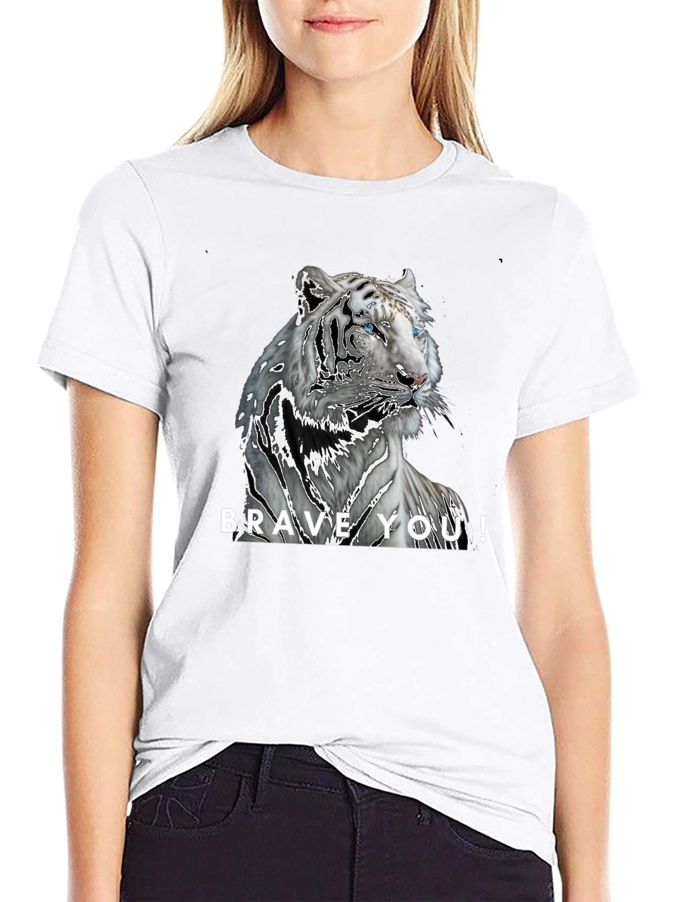 Brave You! Tiger Graphic Black T-Shirt