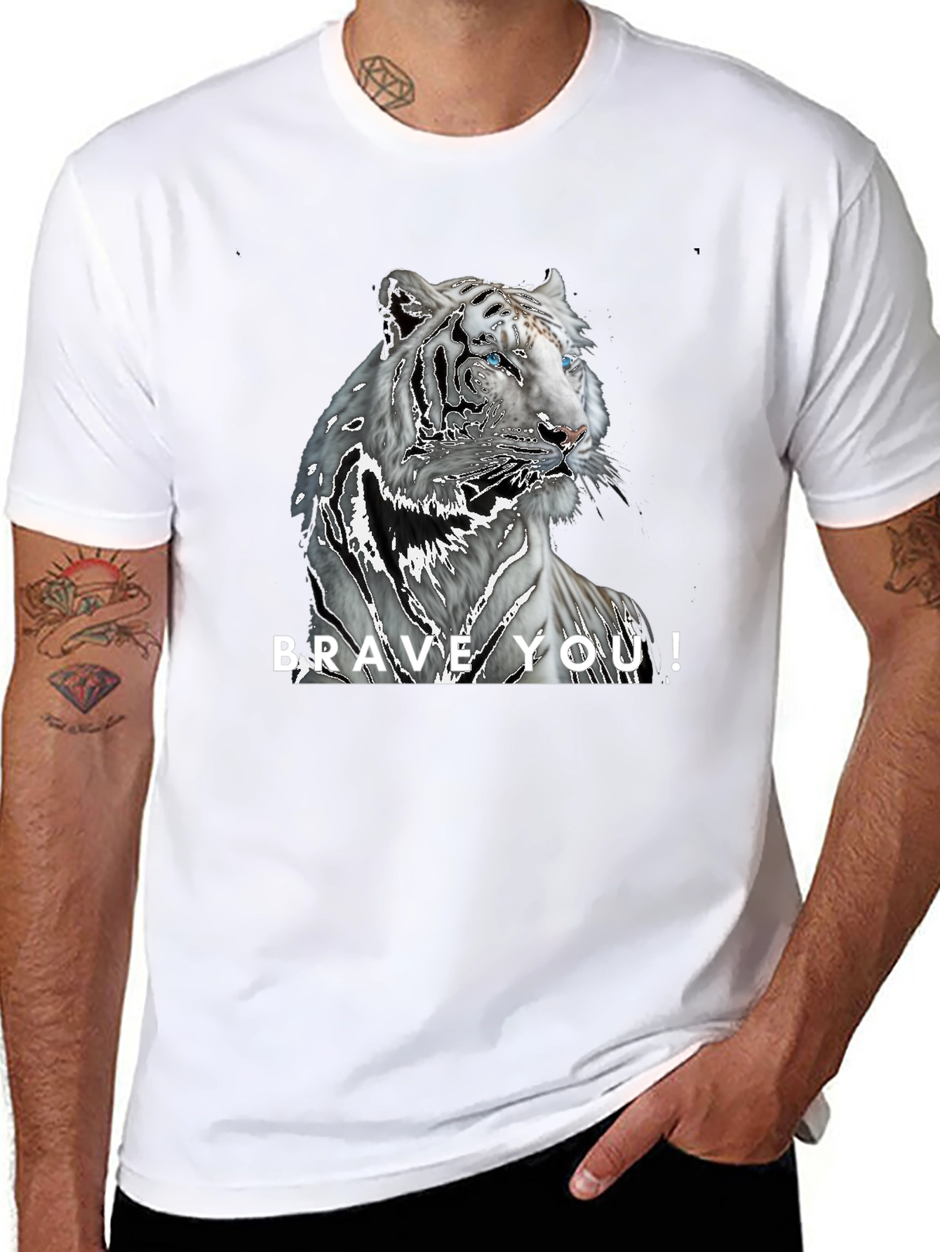 Brave You! Tiger Graphic Black T-Shirt