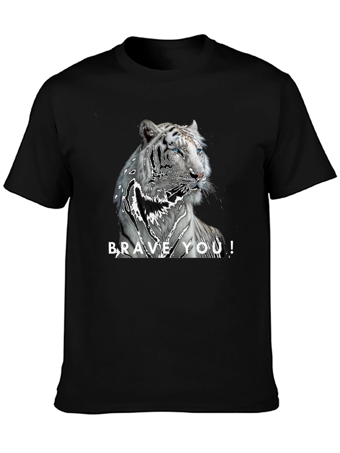 Brave You! Tiger Graphic Black T-Shirt