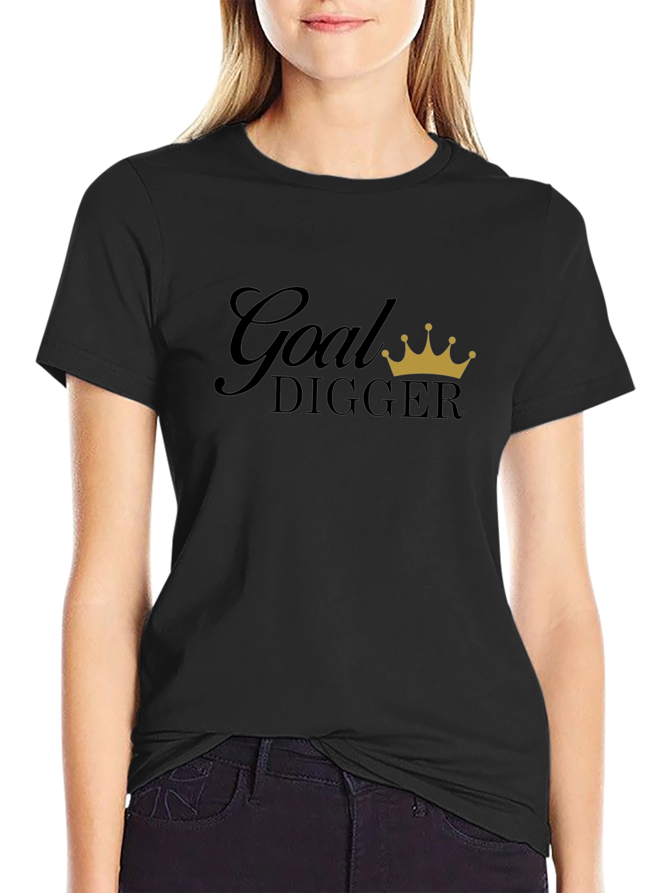 Goal Digger Graphic Tee - Black Cotton Blend