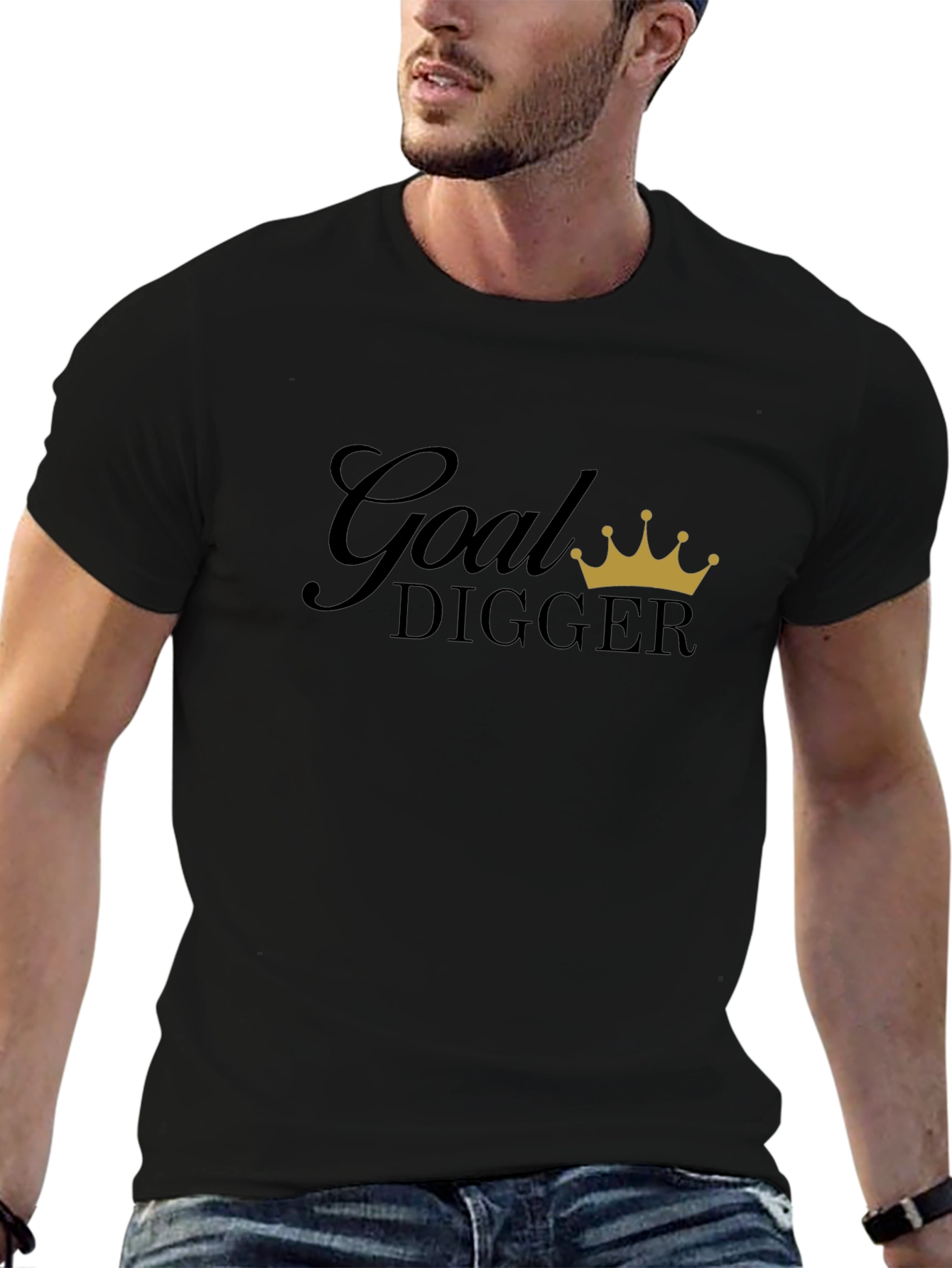Goal Digger Graphic Tee - Black Cotton Blend