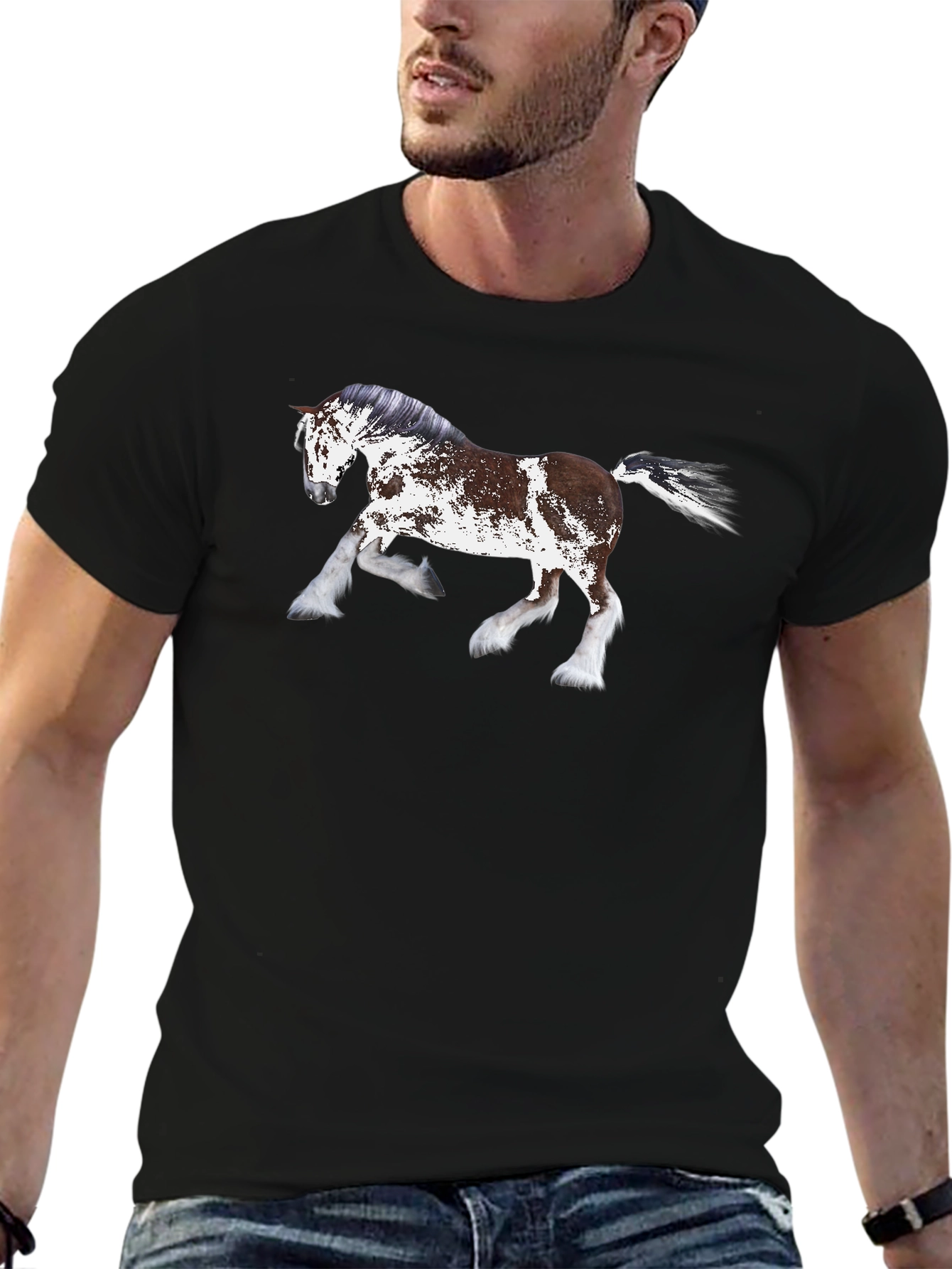 Horse Graphic T-Shirt - Black