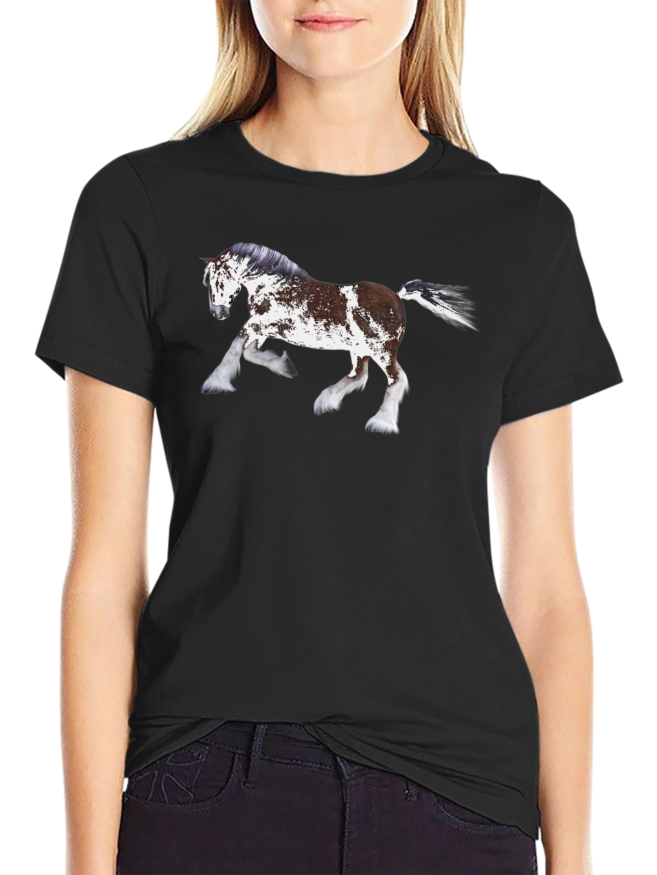 Horse Graphic T-Shirt - Black