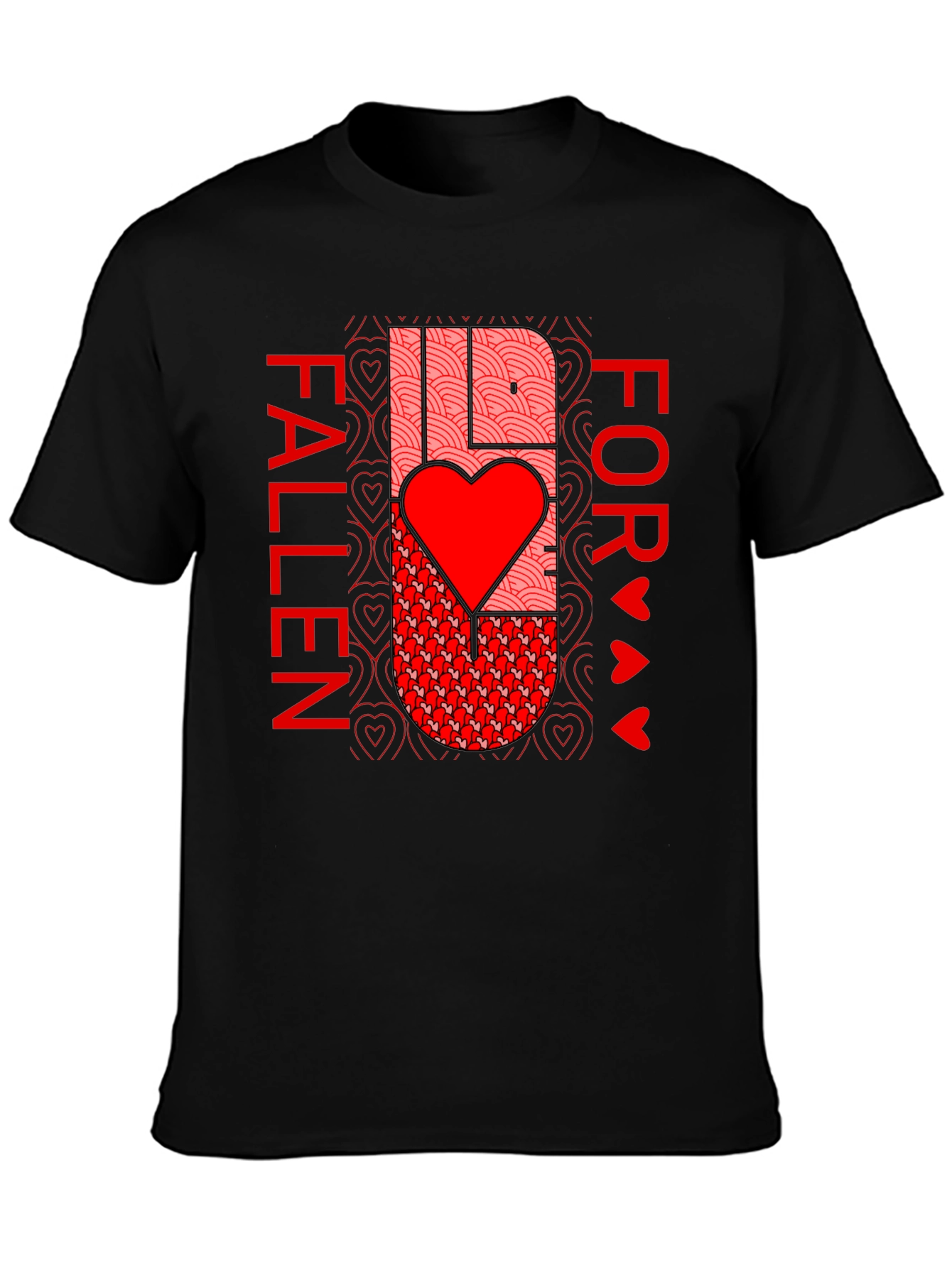 Fallen For Love Graphic Tee - Black